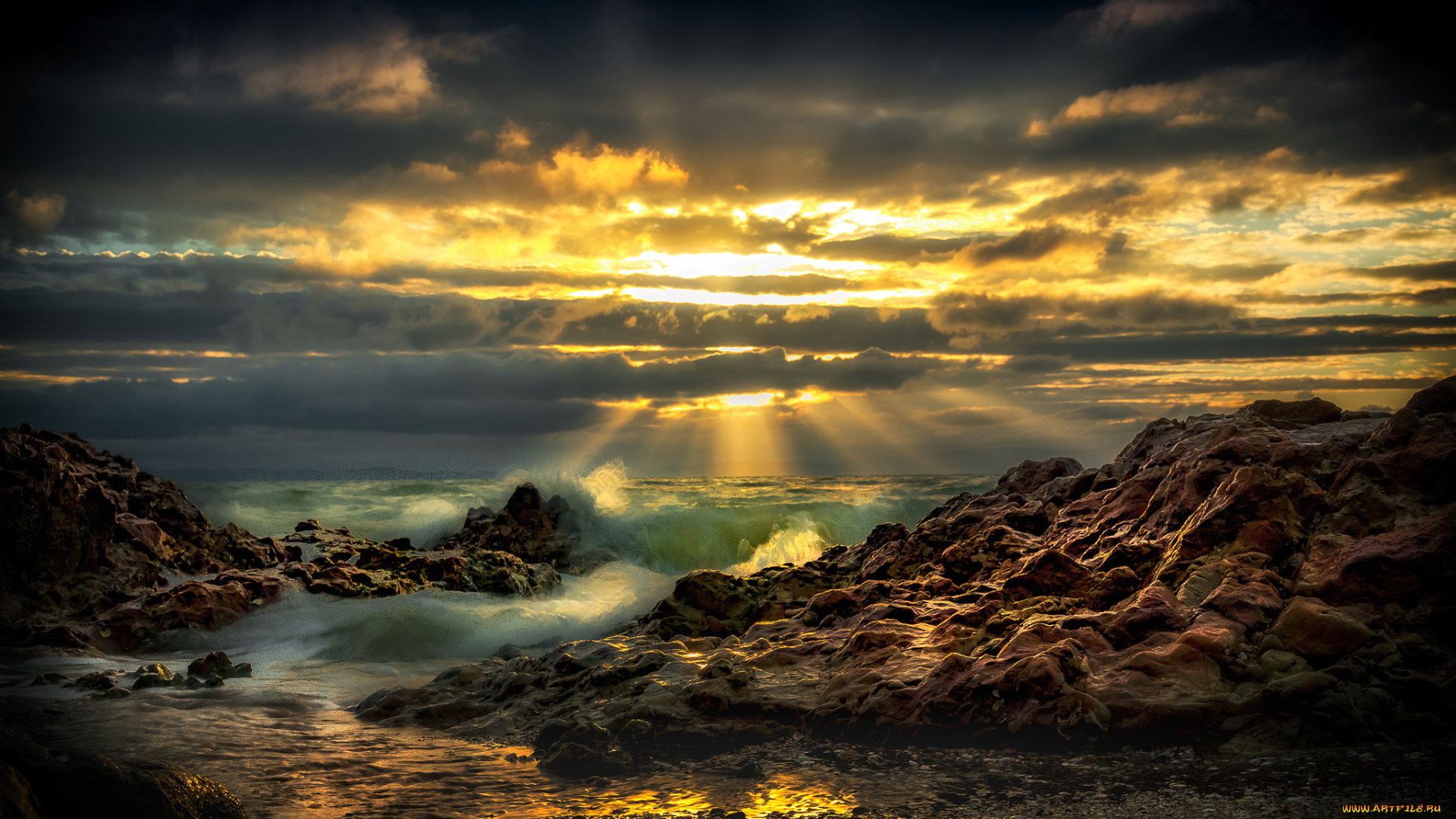 природа, побережье, море, берег