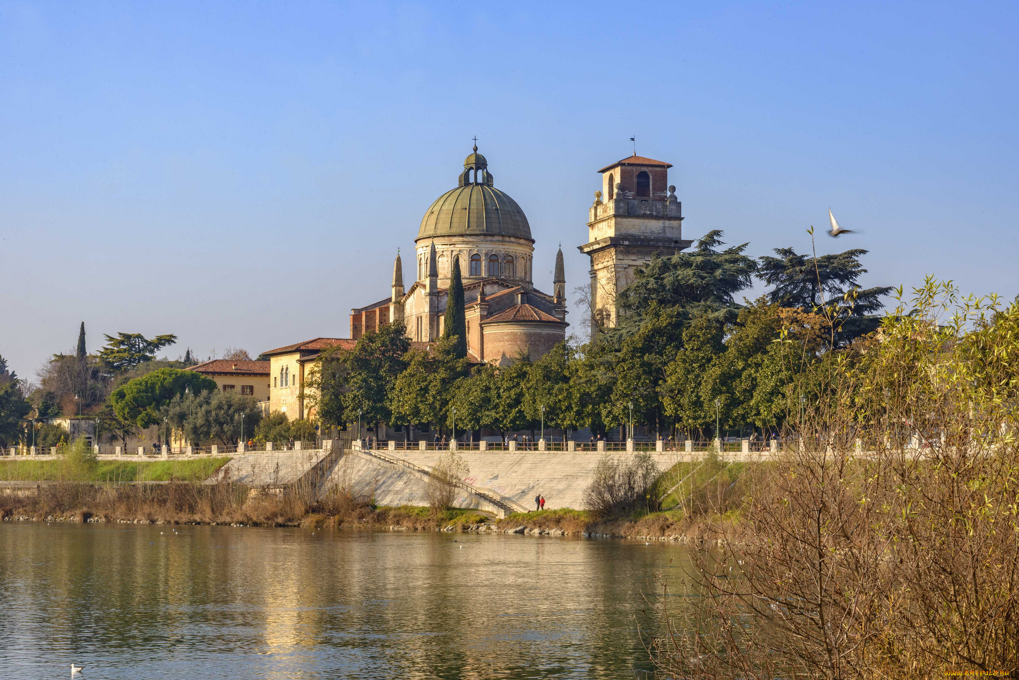 , giorgio, a, verona, города, верона, , италия, купола