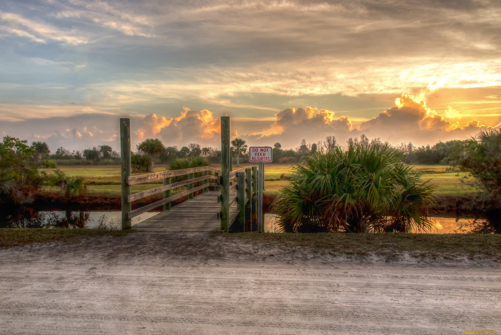 природа, дороги, рассвет