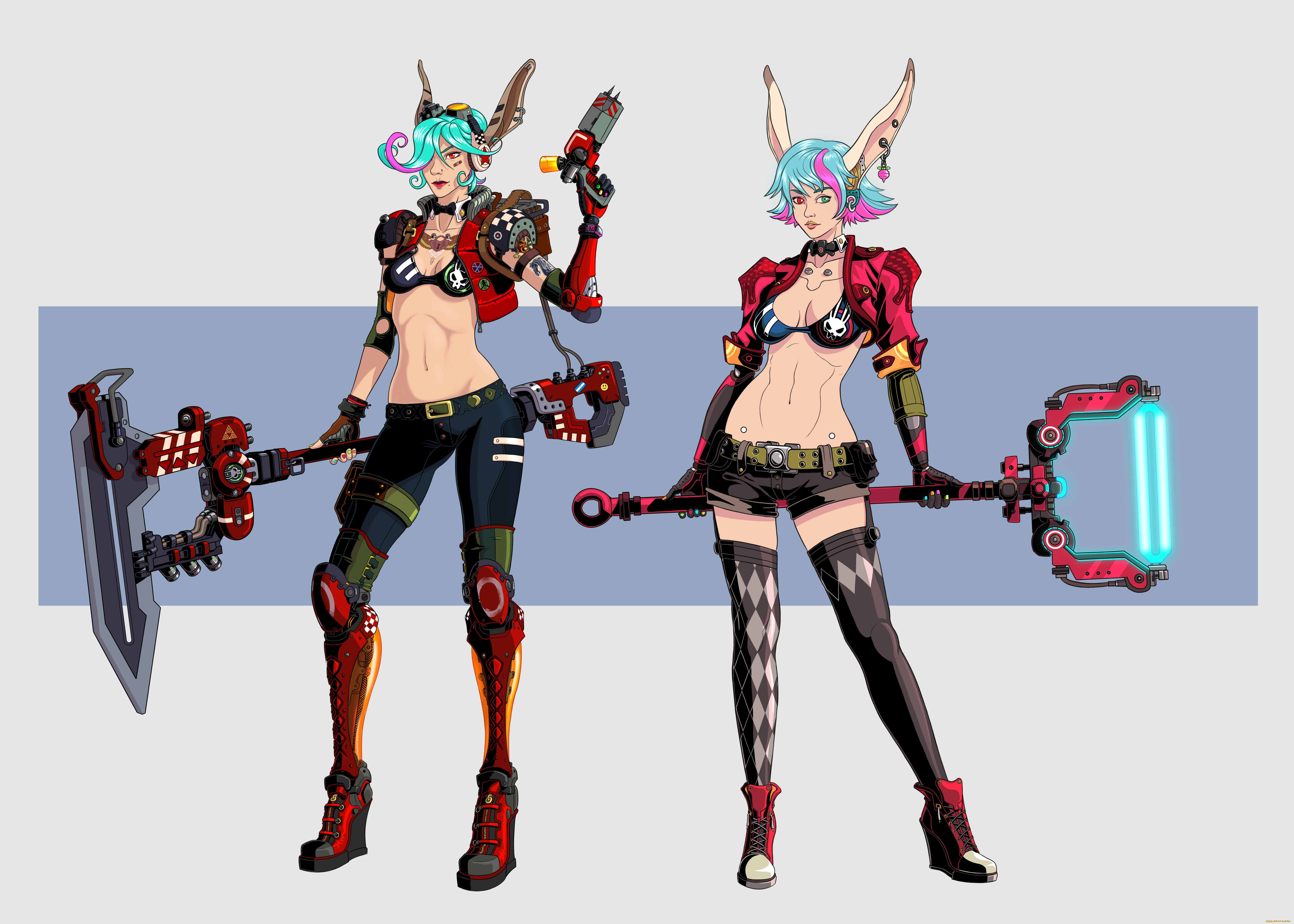 рисованное, комиксы, фон, девушки, оружие, взгляд