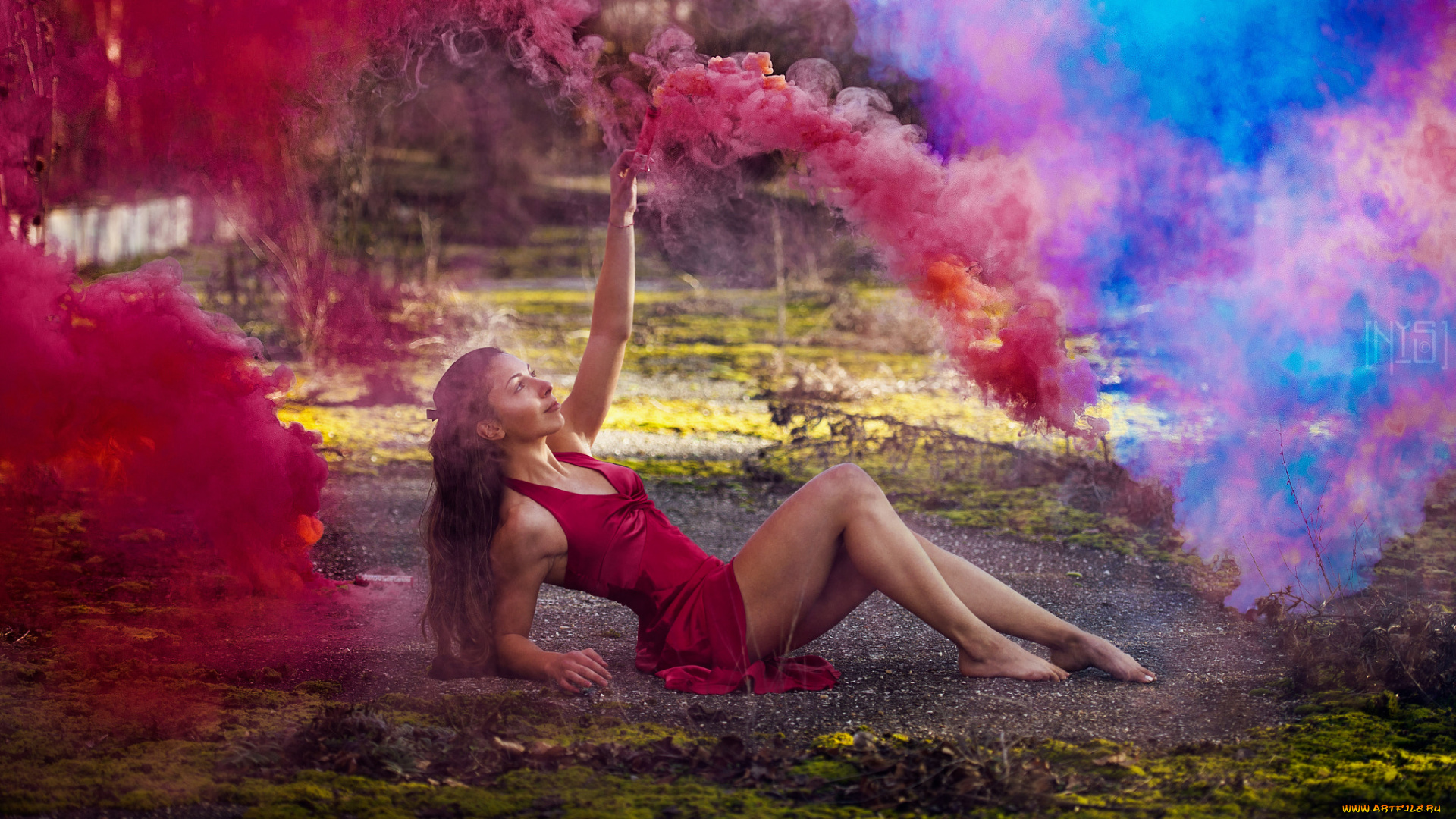 девушки, -unsort, , брюнетки, темноволосые, красивая, девушка, дым