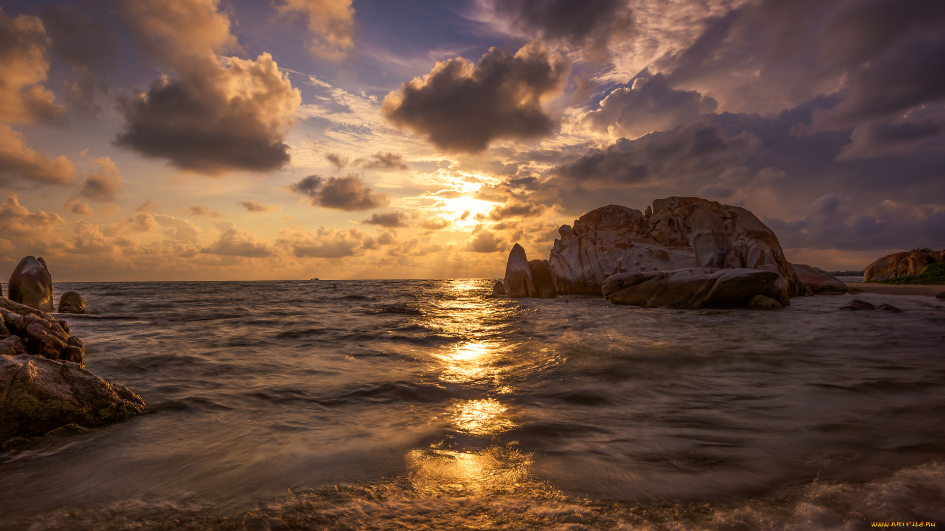 природа, побережье, простор