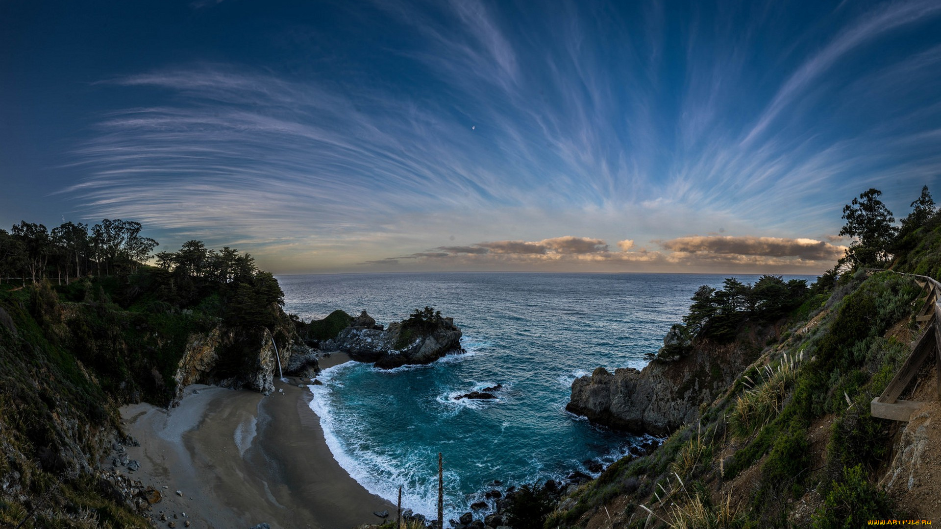 природа, побережье, простор