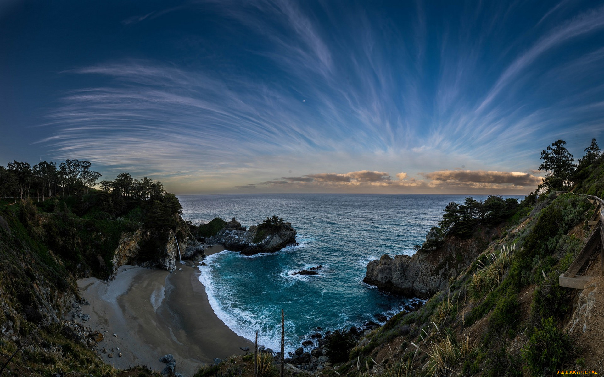 природа, побережье, простор