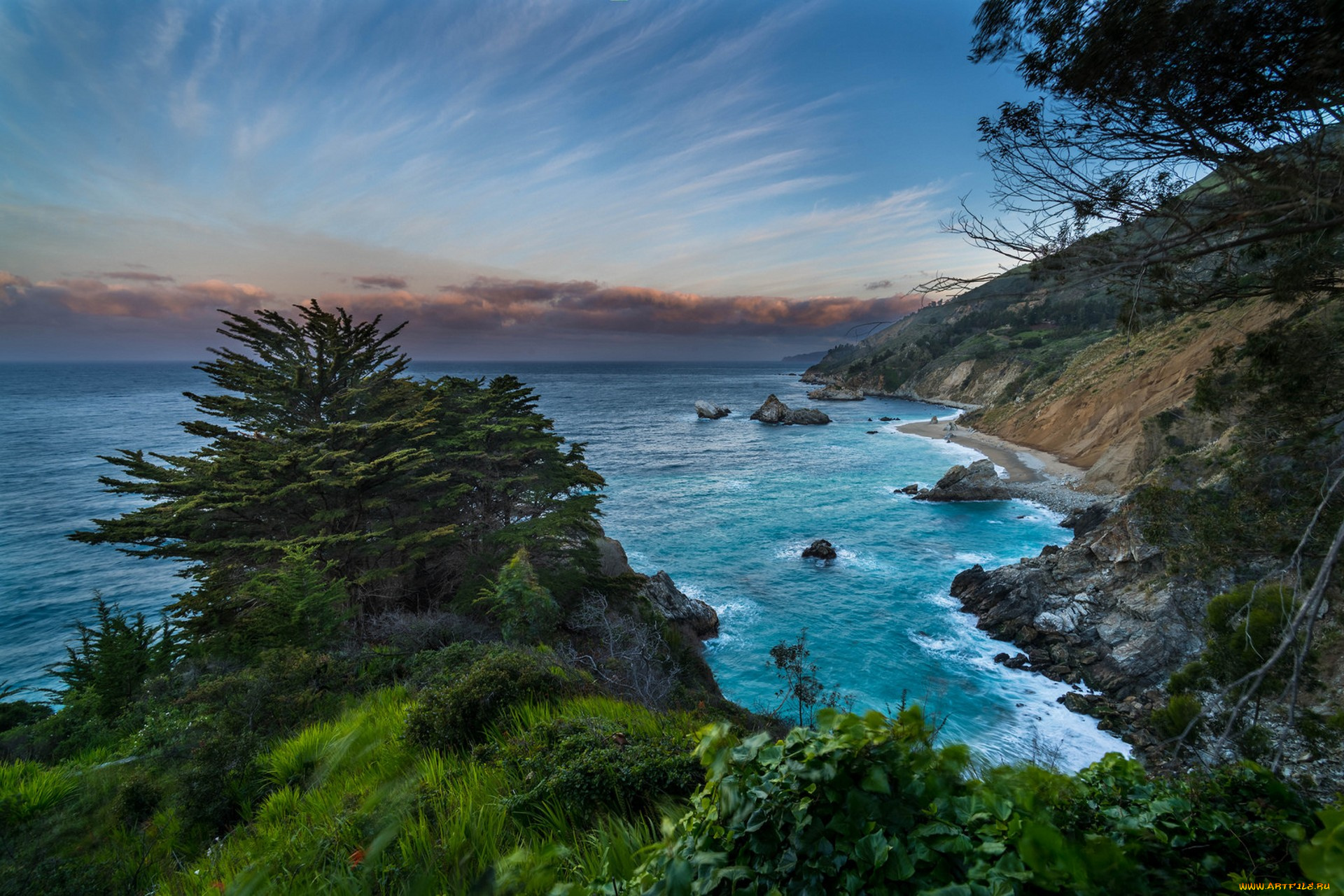 природа, побережье, простор