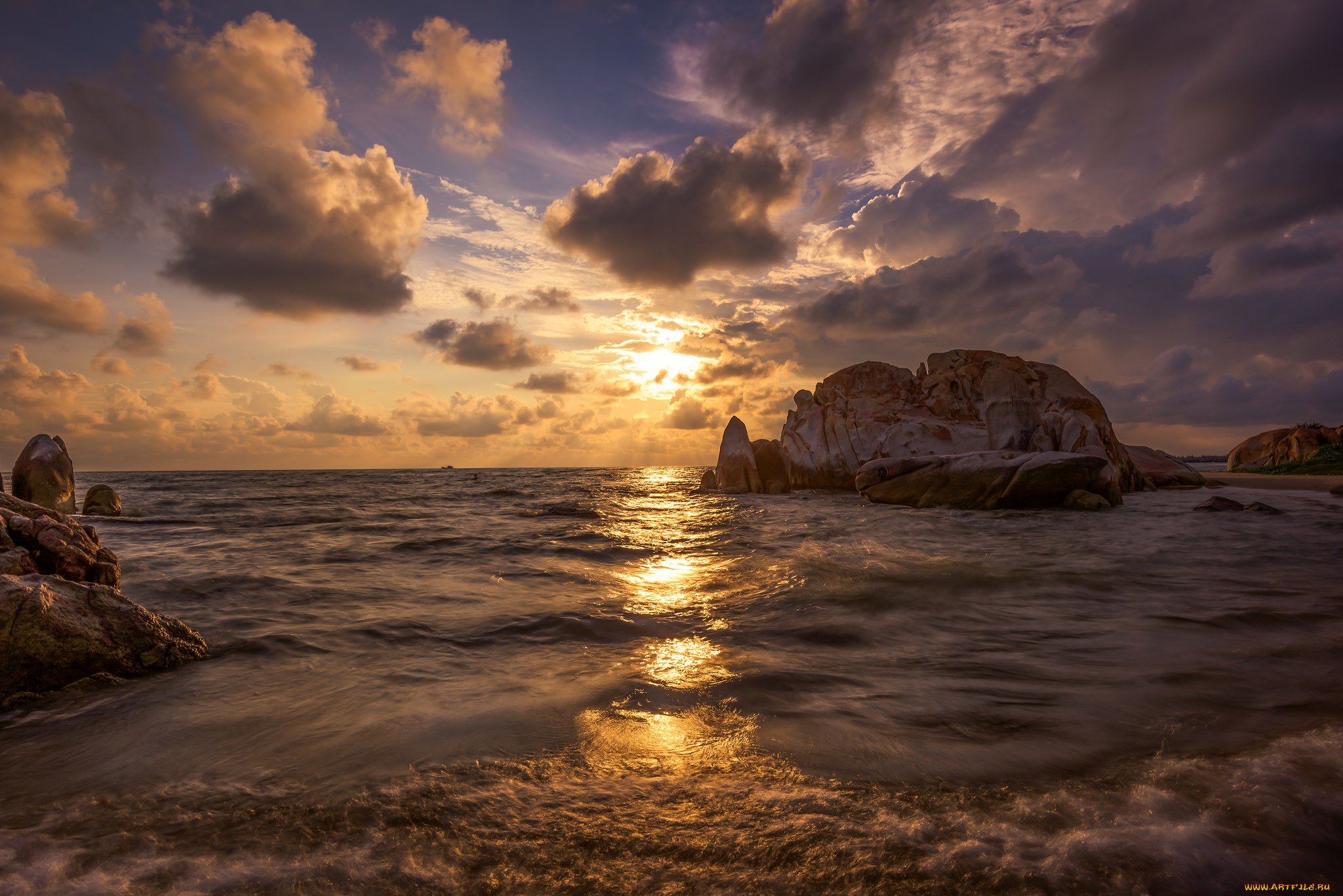 природа, побережье, простор