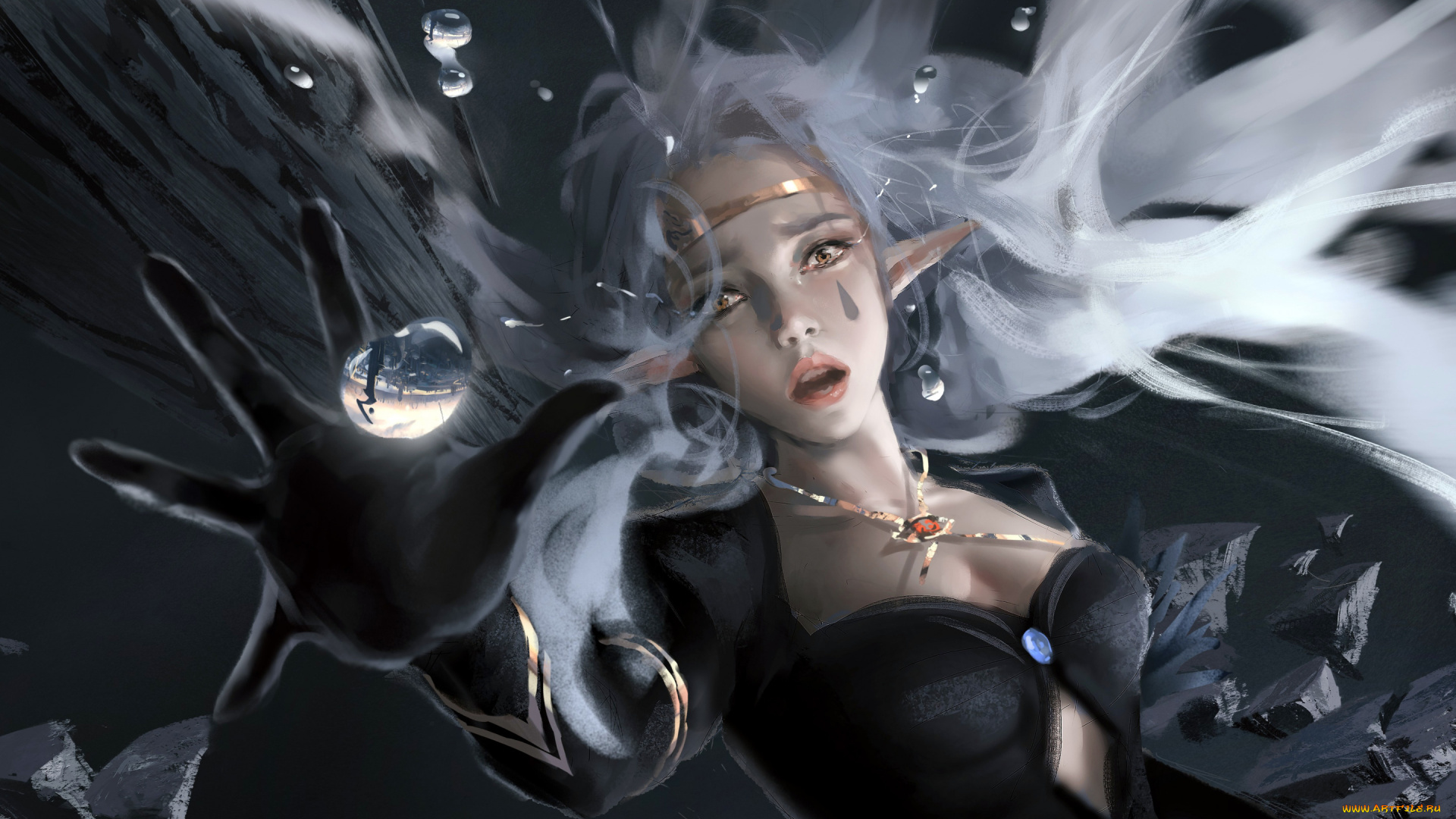 фэнтези, эльфы, wlop