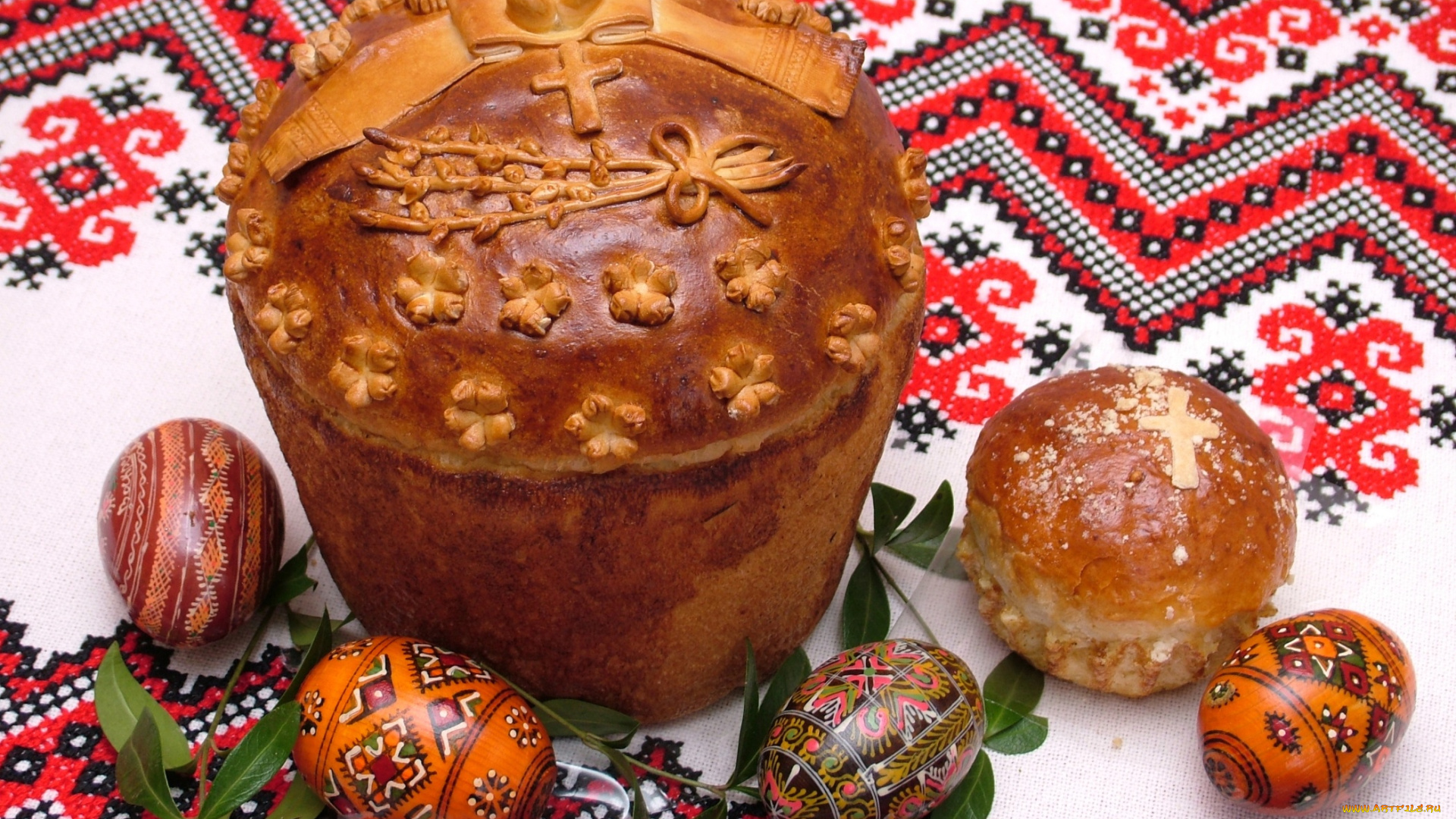 праздничные, пасха, писанка, кулич, рушник