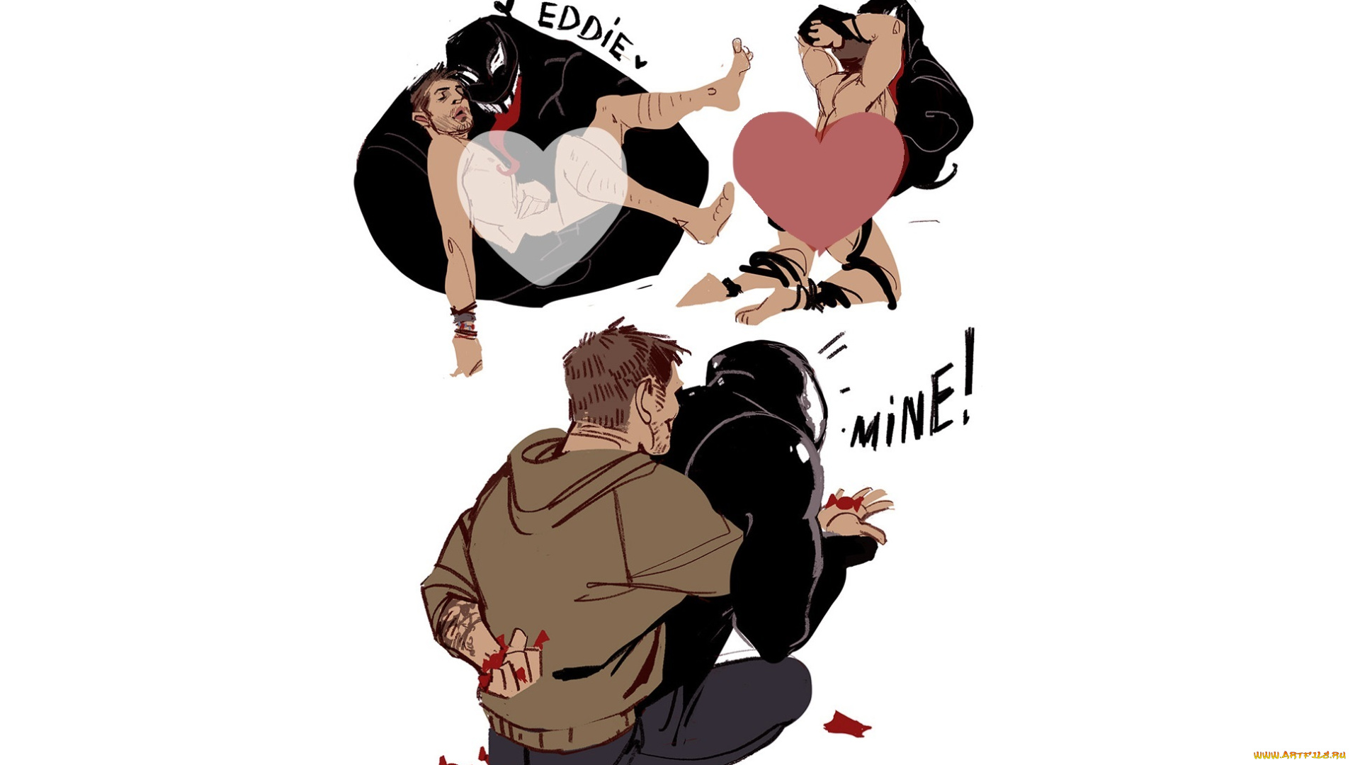 рисованное, кино, веном, эдди, брок