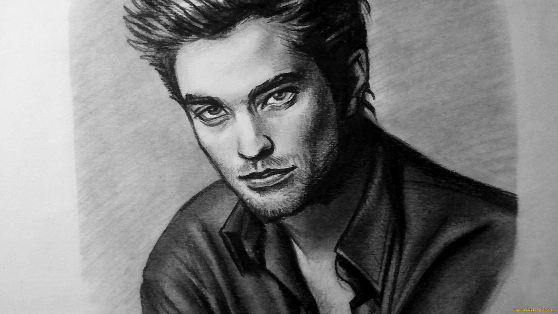 рисованное, люди, фон, мужчина, взгляд