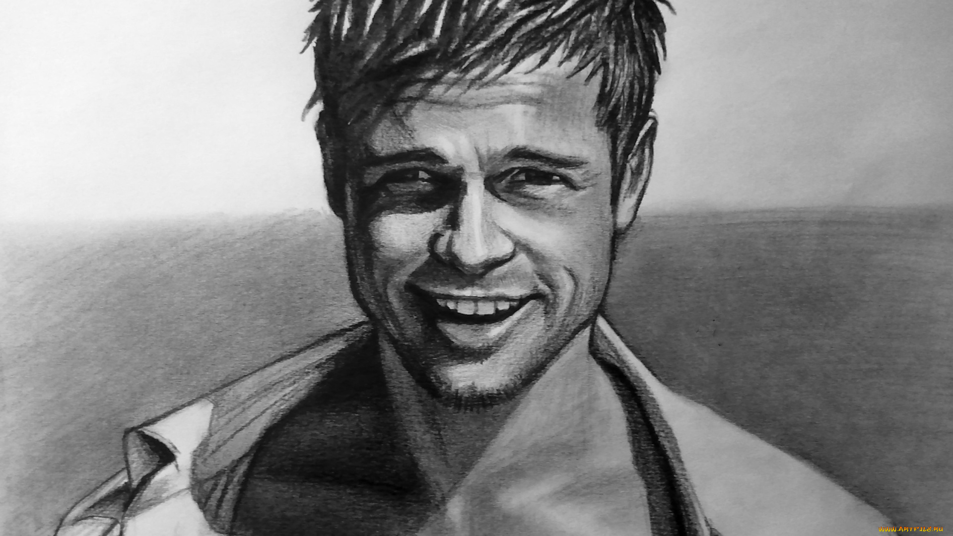 рисованное, люди, улыбка, взгляд, фон, мужчина