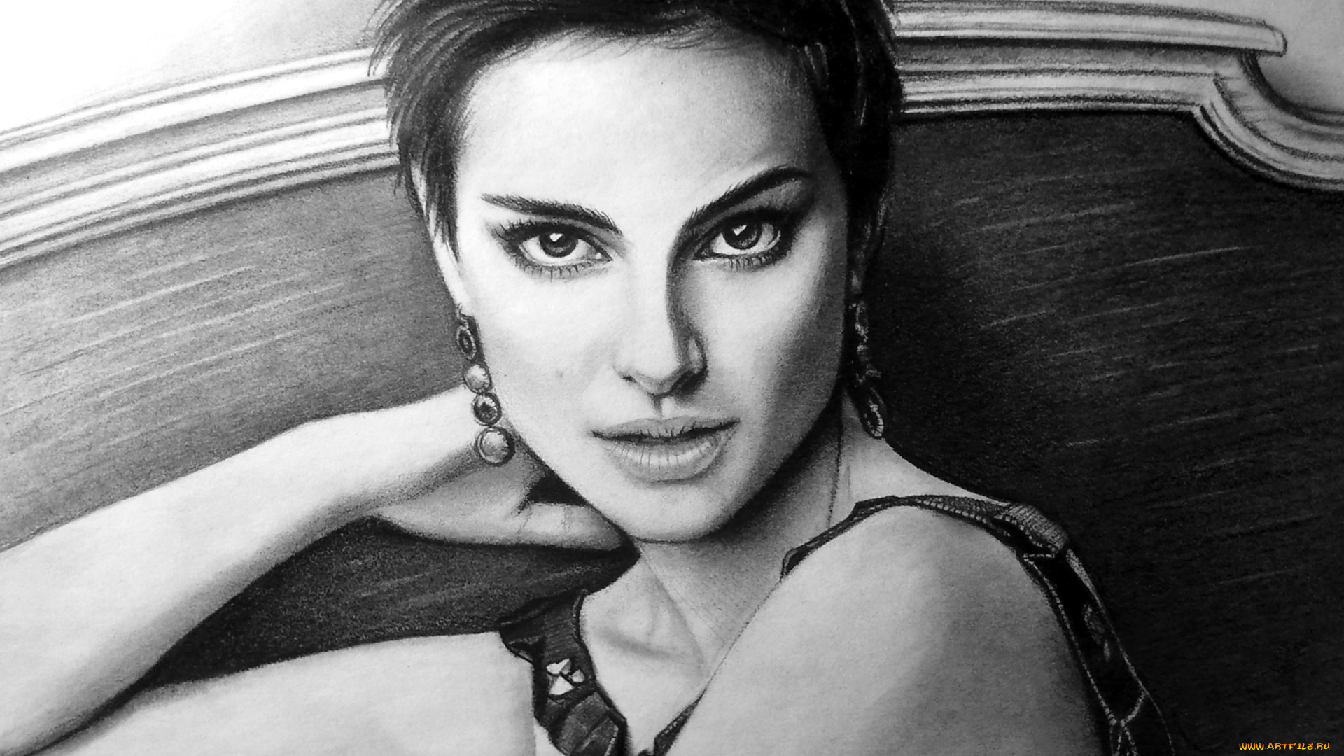 рисованное, люди, взгляд, фон, девушка