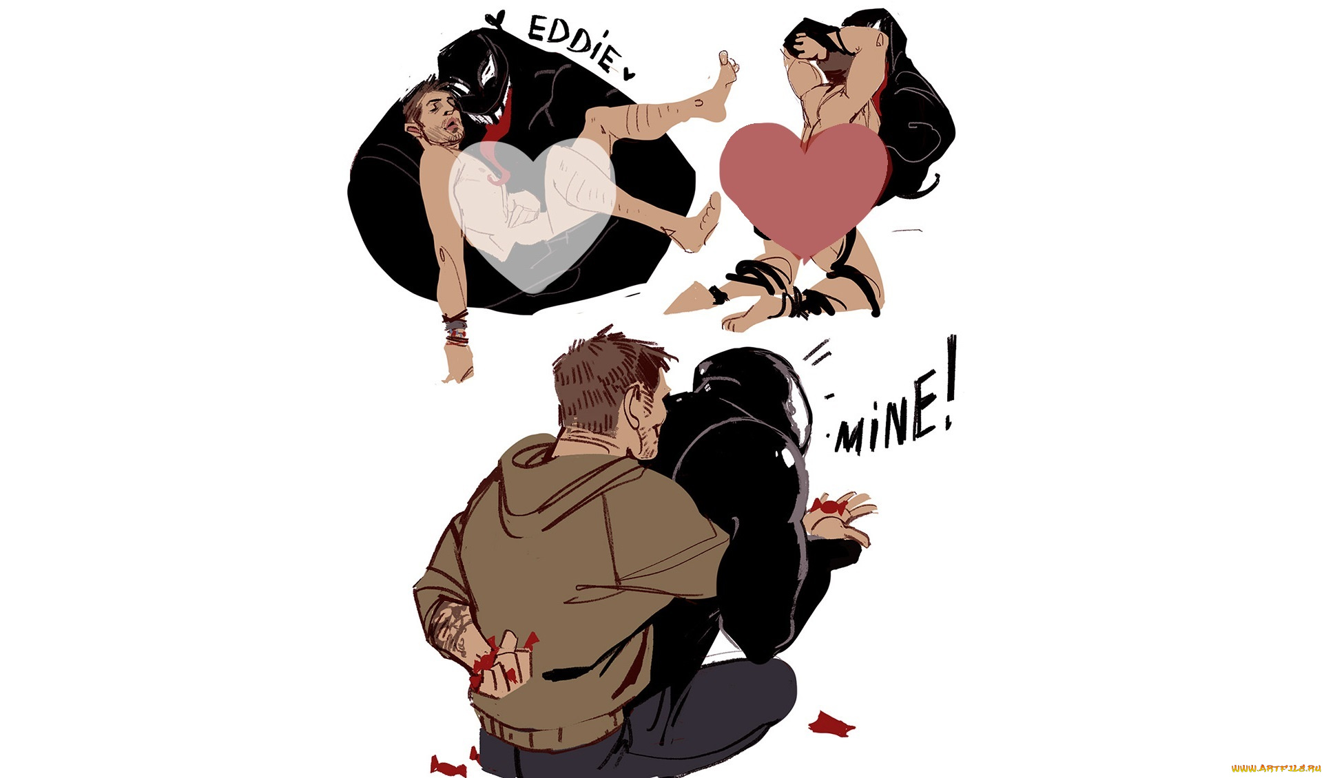 рисованное, кино, веном, эдди, брок