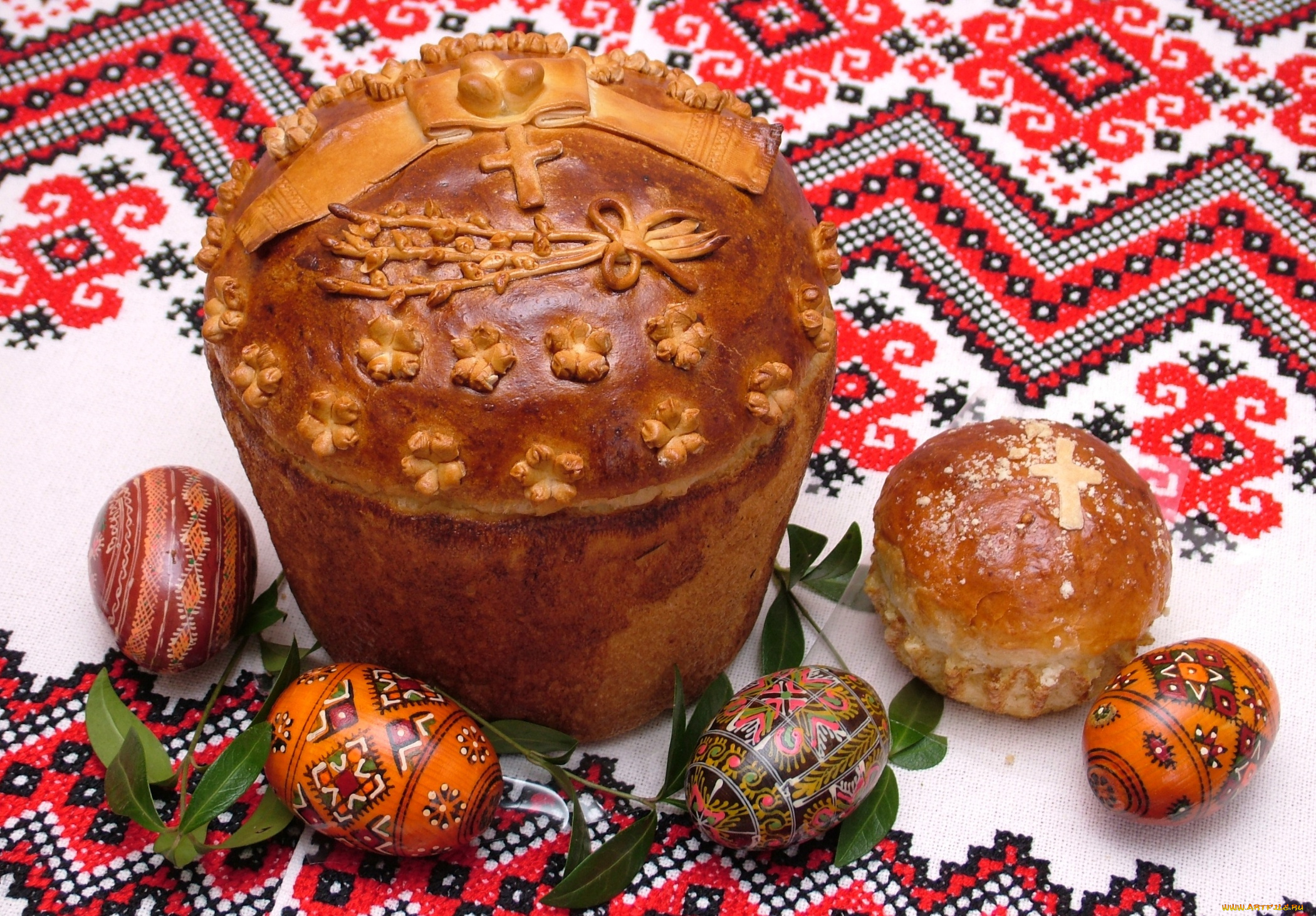 праздничные, пасха, писанка, кулич, рушник