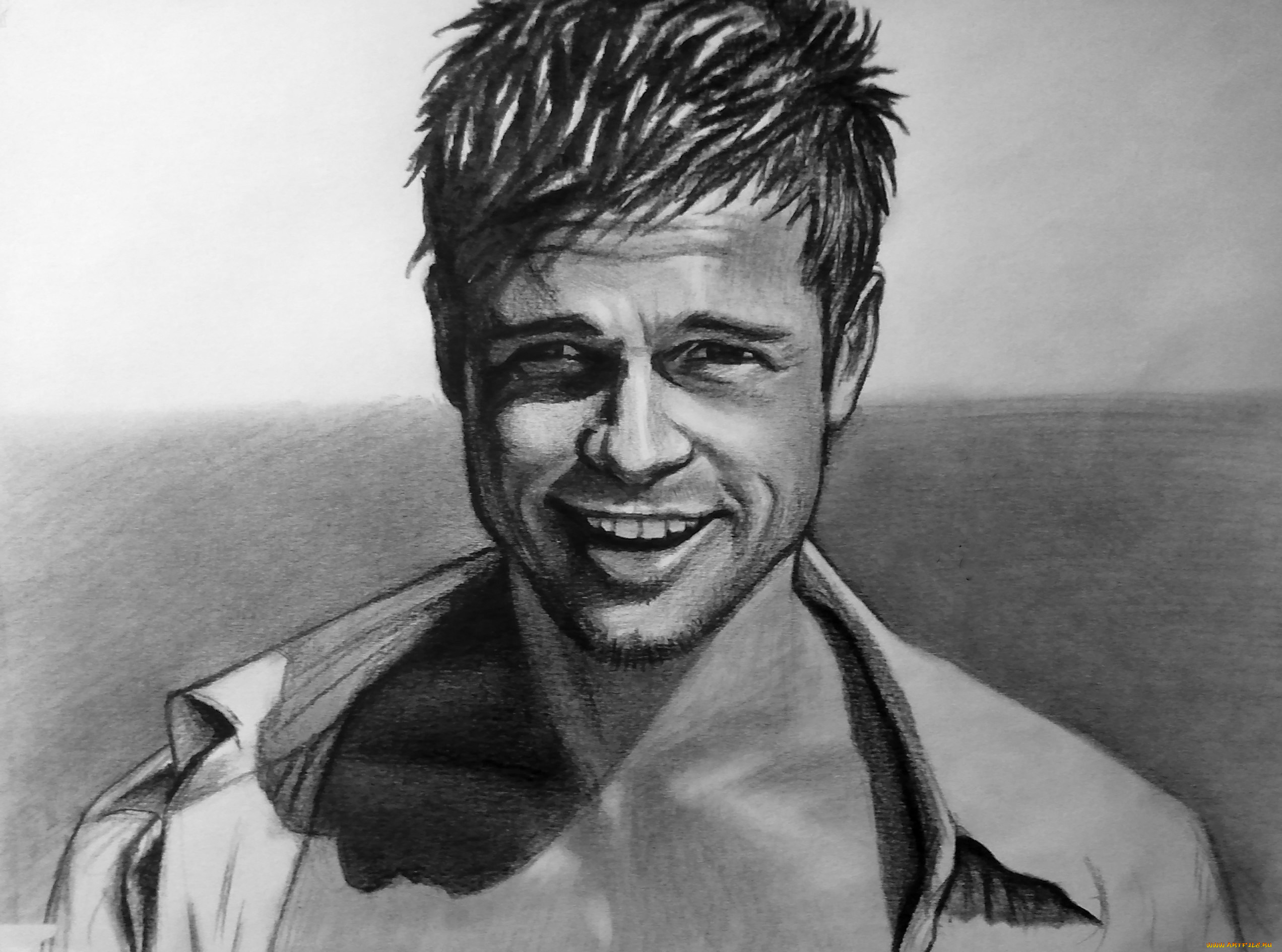 рисованное, люди, улыбка, взгляд, фон, мужчина