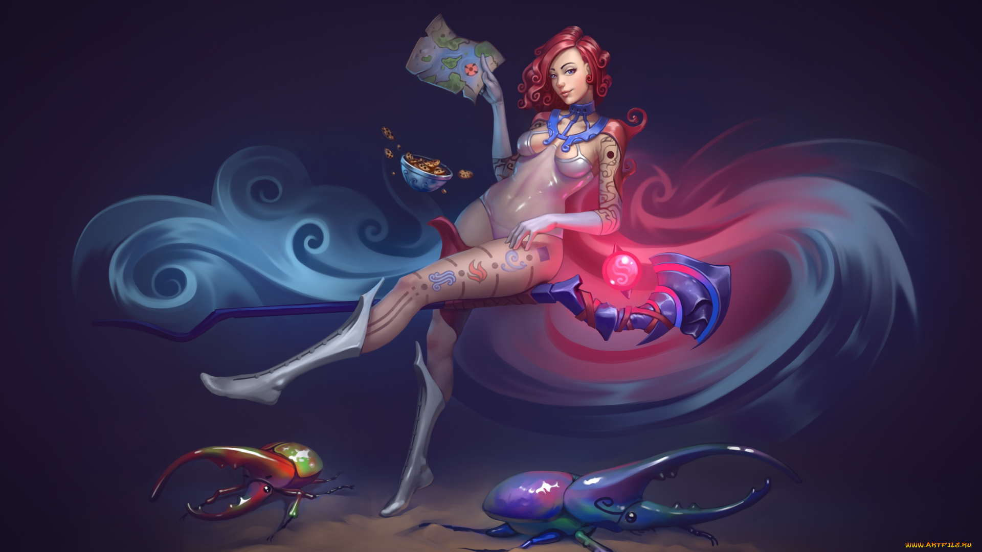 фэнтези, девушки, девушка, фон, униформа