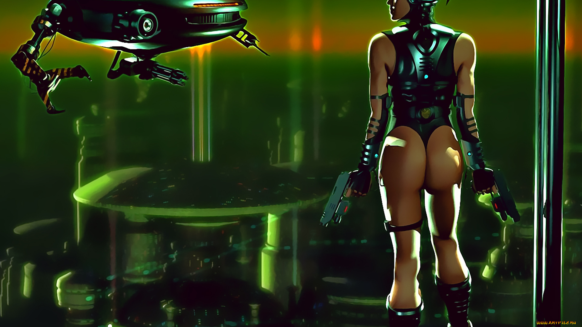 календари, фэнтези, девушка, оружие, робот, механизм, аппарат, будущее, calendar, 2020