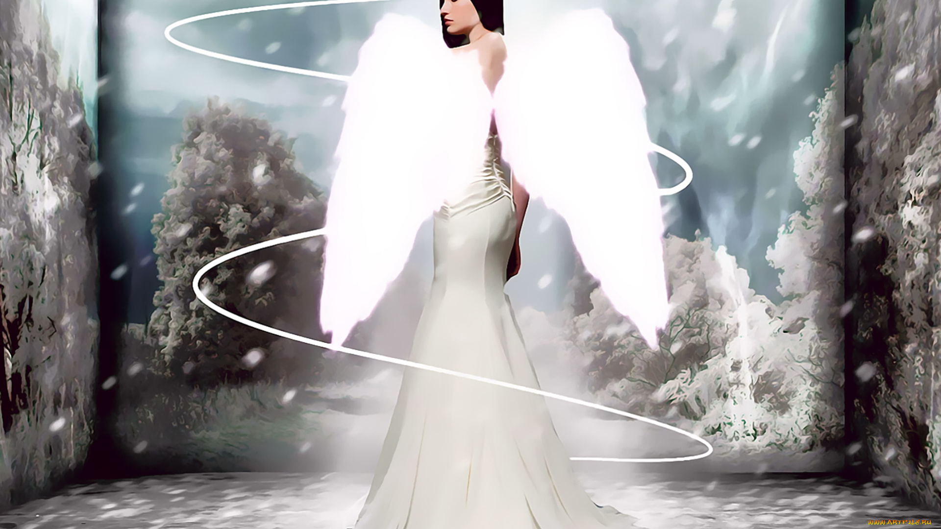 календари, фэнтези, женщина, крылья, ангел, фон, девушка, calendar, 2020