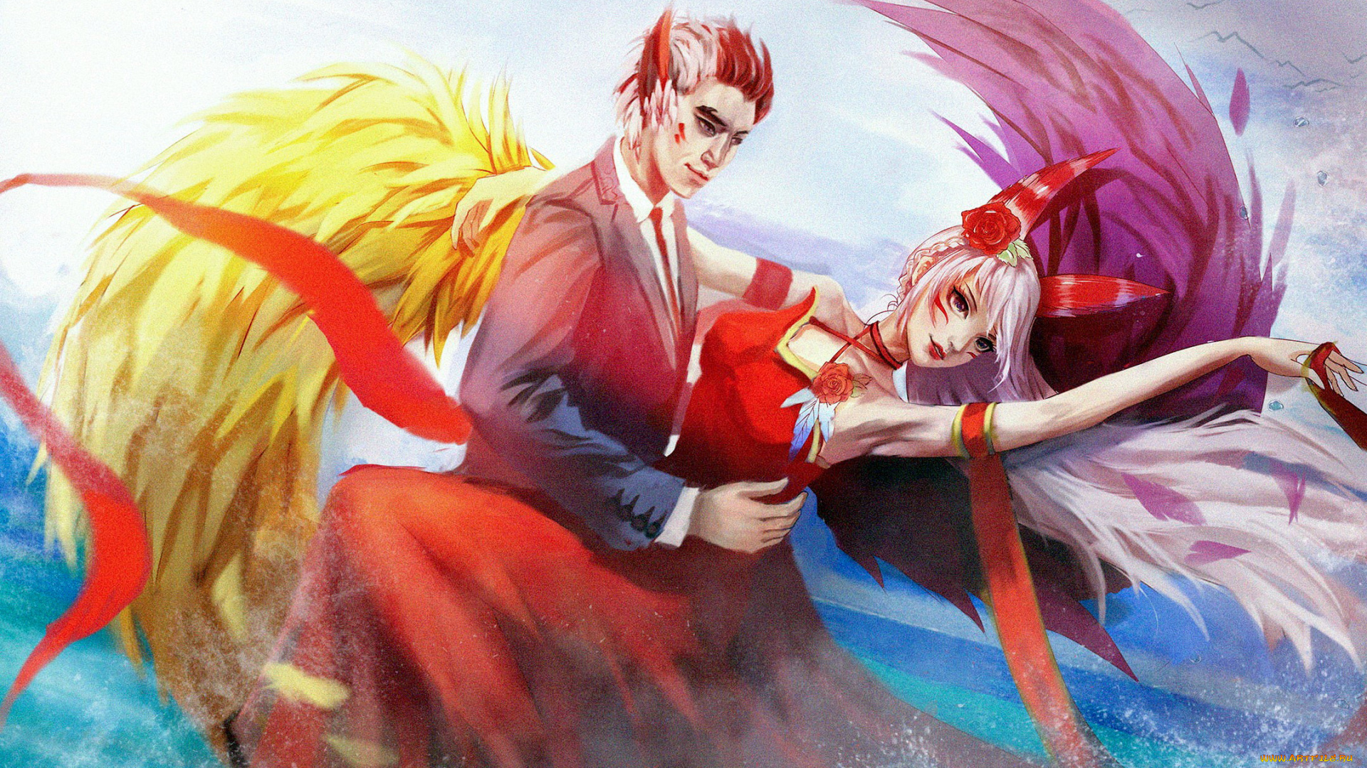 видео, игры, league, of, legends, rakan, xayah, пара, танец