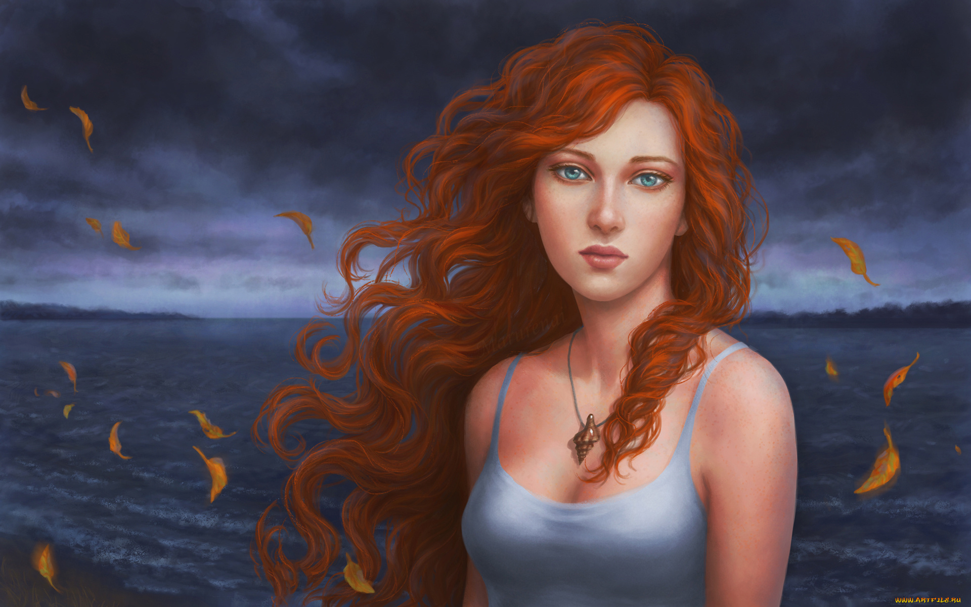 рисованное, люди, девушка, фон, взгляд