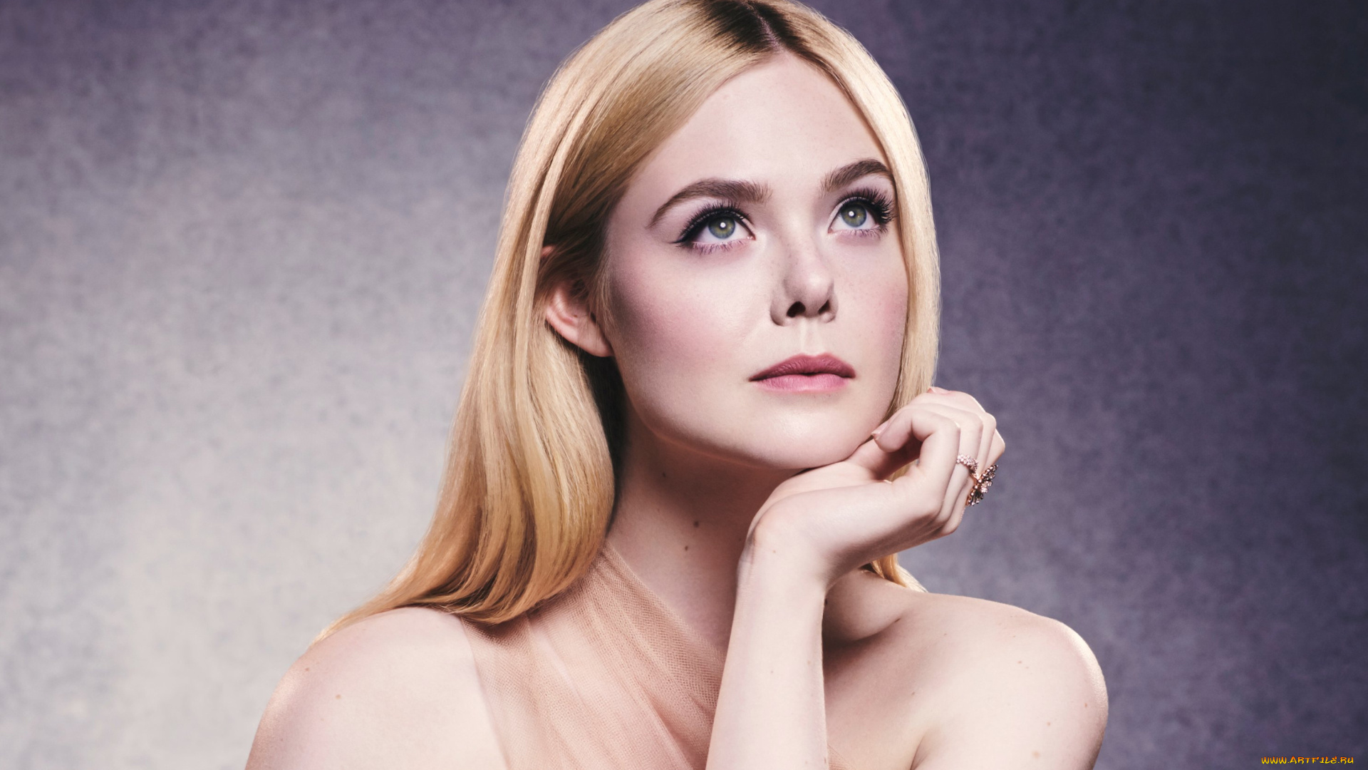 девушки, elle, fanning, блондинка, лицо