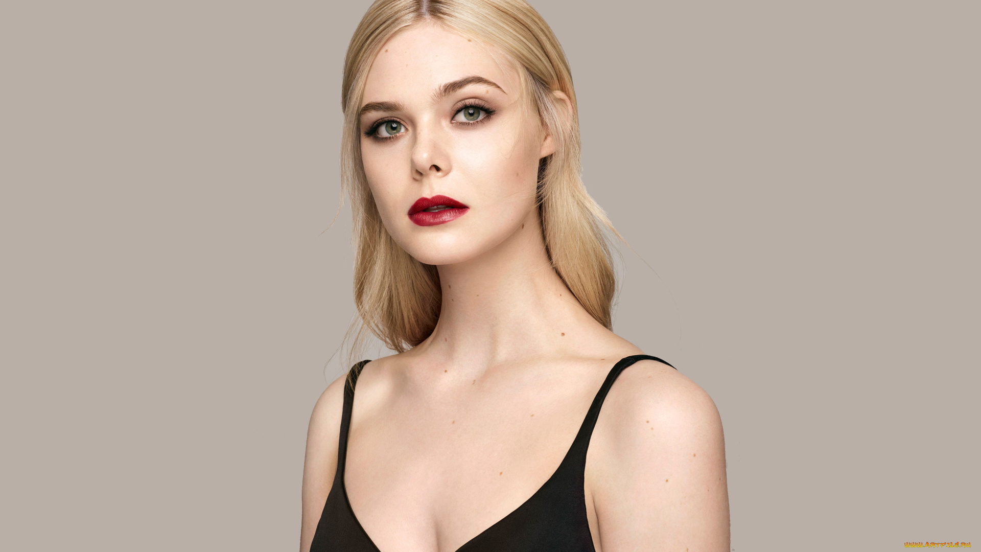 девушки, elle, fanning, блондинка, лицо, декольте