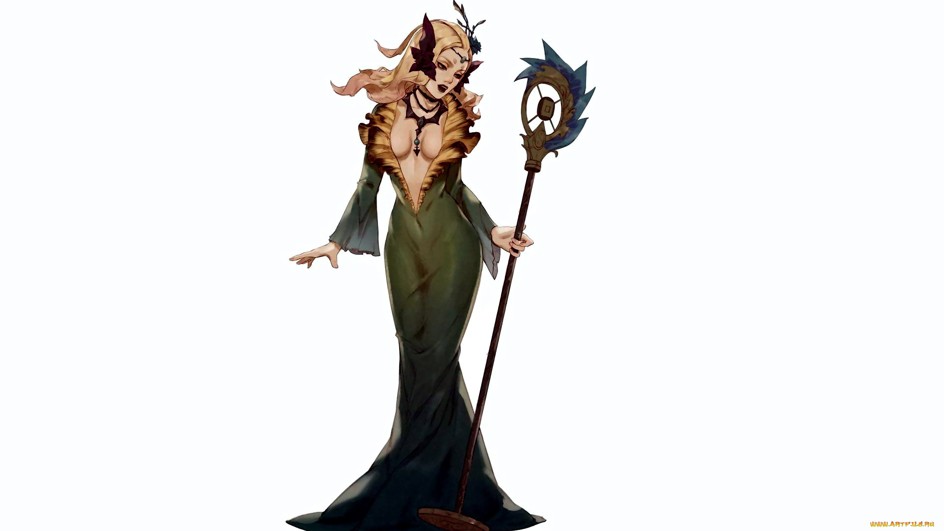 видео, игры, league, of, legends, платье, посох, украшения, nami