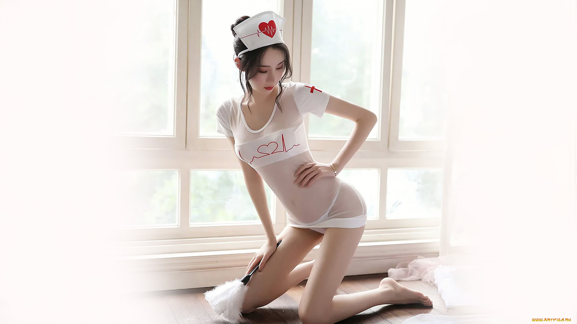 девушки, -, медсестры, медсестра, красивая, девушка