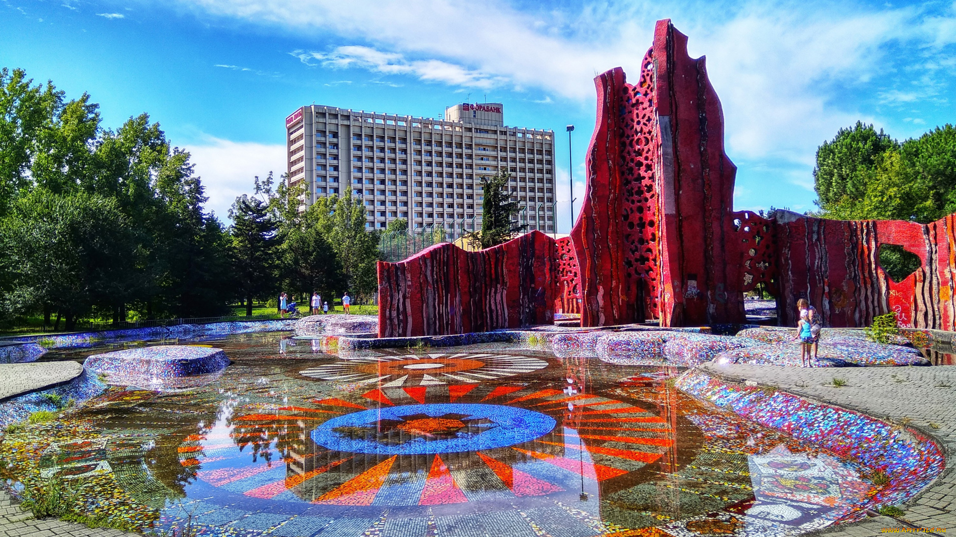 города, сочи, , россия, сочи, парк, пруд, дизайн