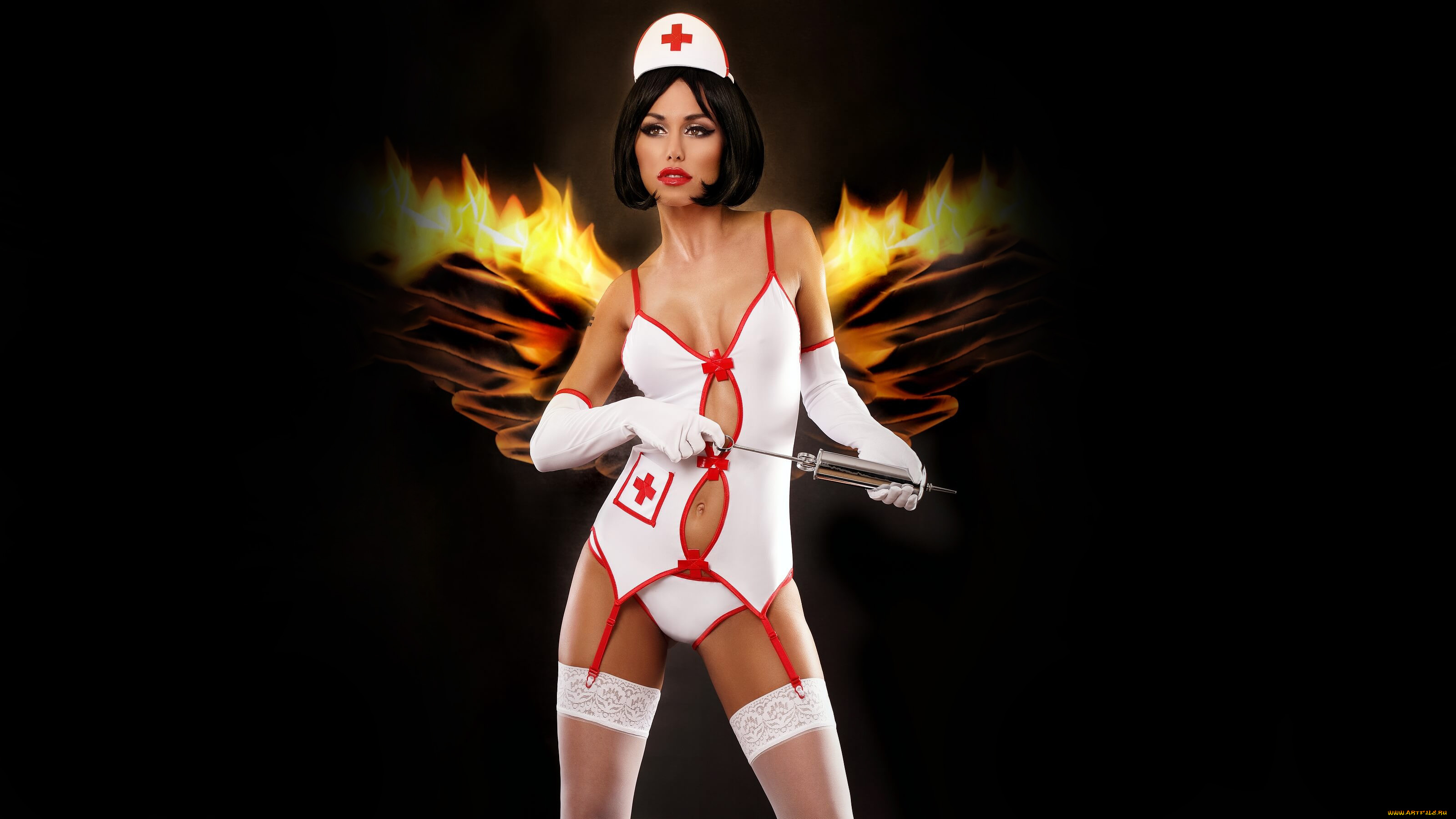 девушки, -, медсестры, медсестра, красивая, девушка