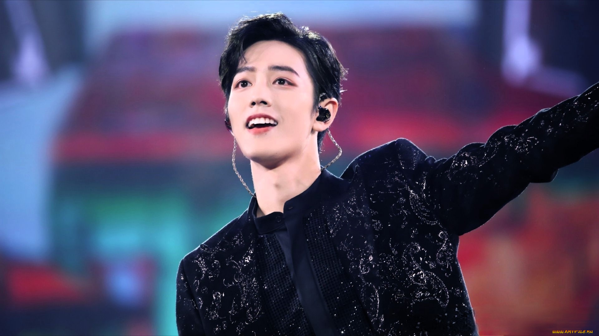 мужчины, xiao, zhan, актер, наушники, пиджак, сцена