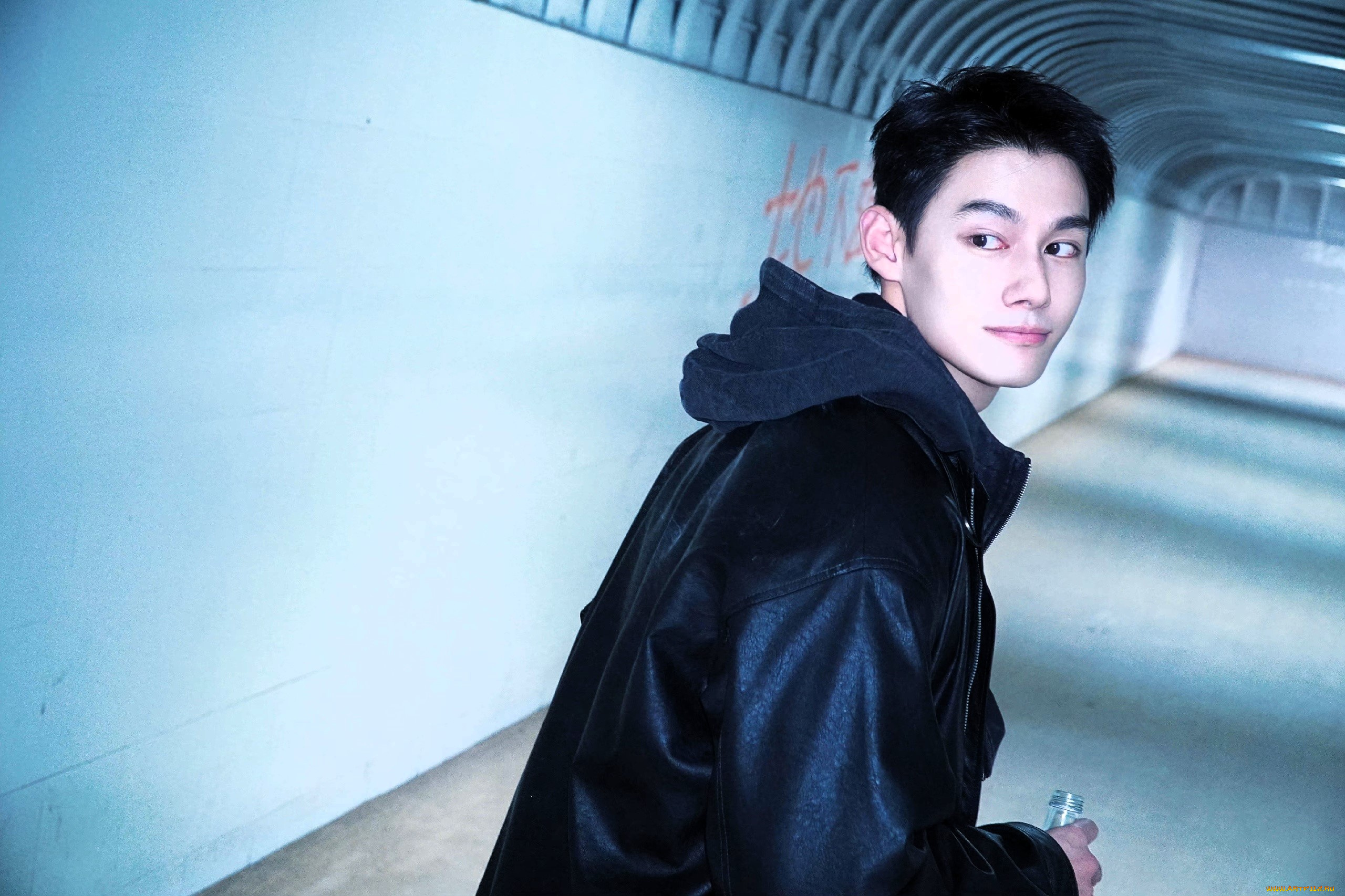 мужчины, wang, zhuocheng, актер, куртка, тоннель