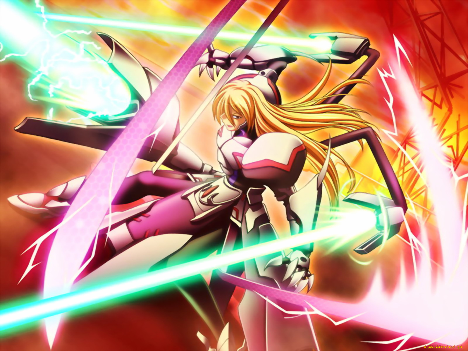 аниме, weapon, blood, technology