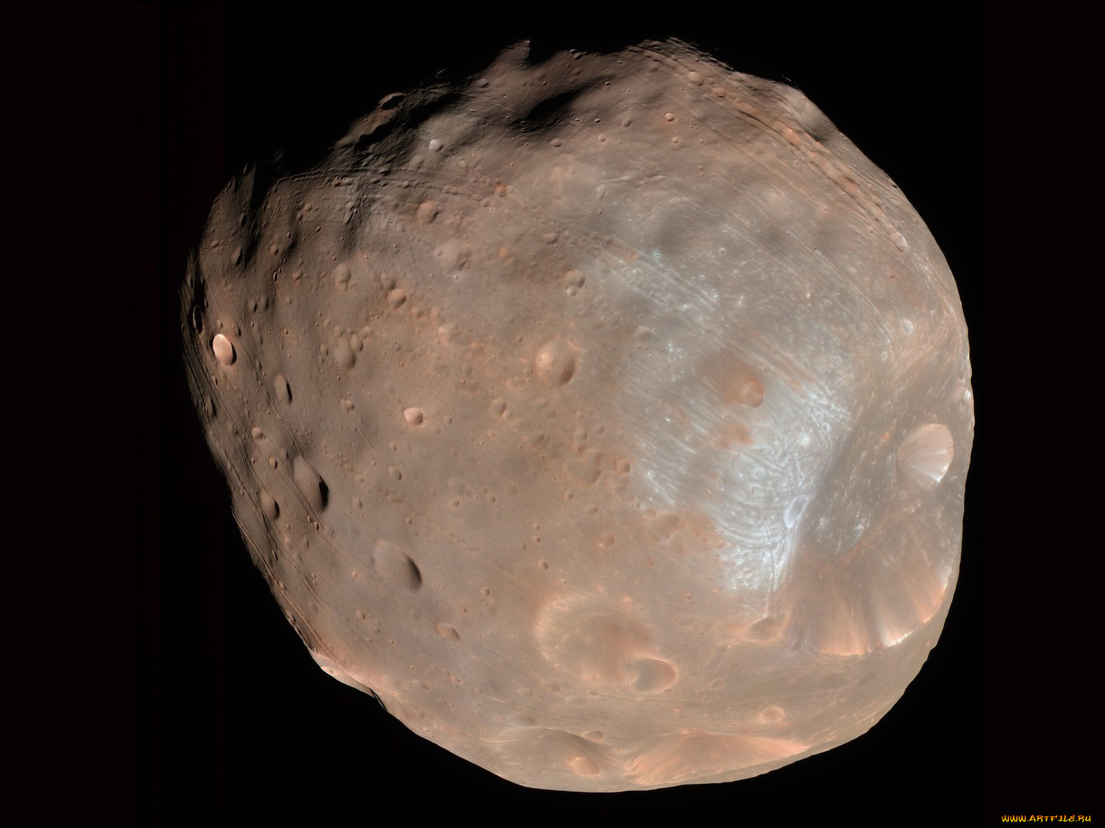 фобос, спутник, марса, космос, марс