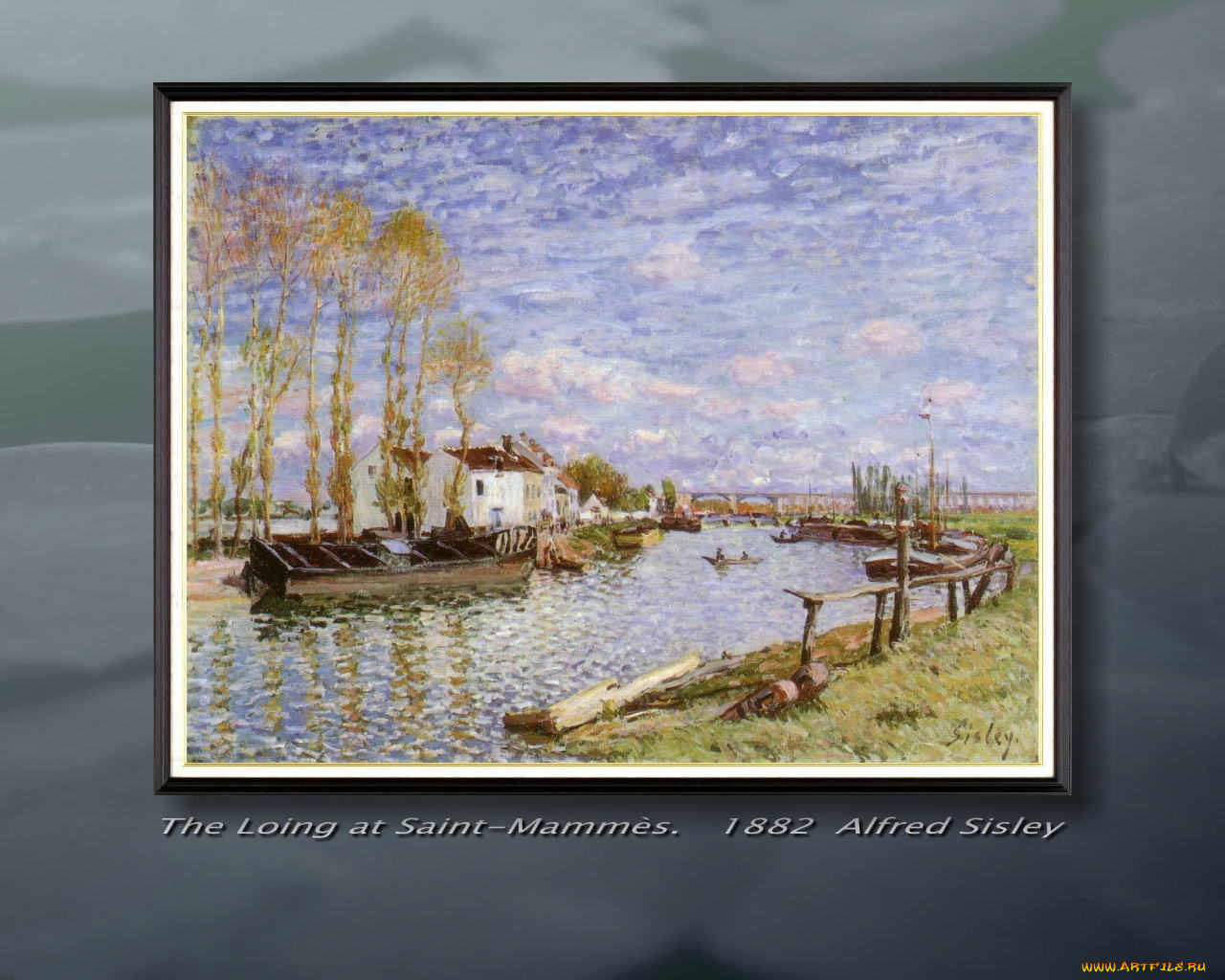 alfred, sisley, рисованные, река, дом