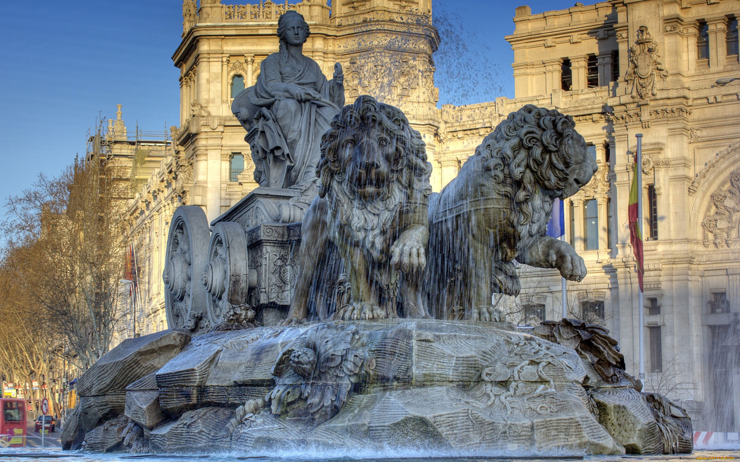 fuente, de, cibeles, la, madrid, spain, города, мадрид, испания