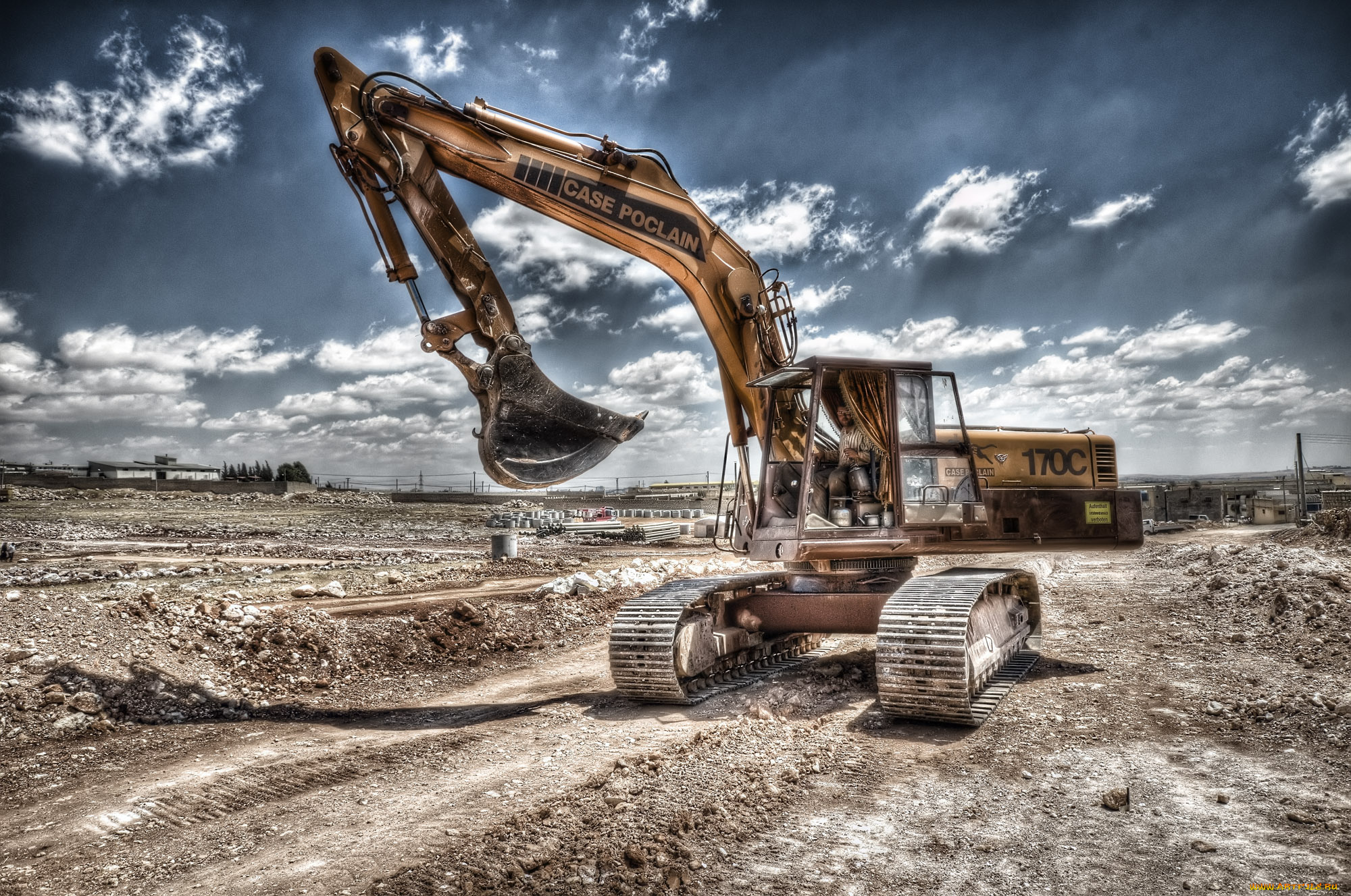 техника, экскаваторы, дорога