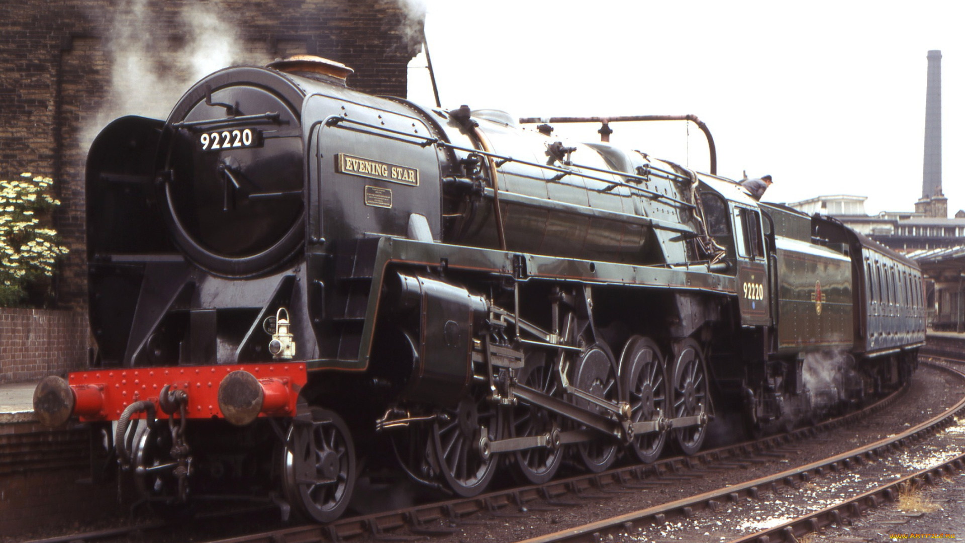 evening, star, техника, паровозы, провоз, тендер, вагоны, рельсы, экспресс