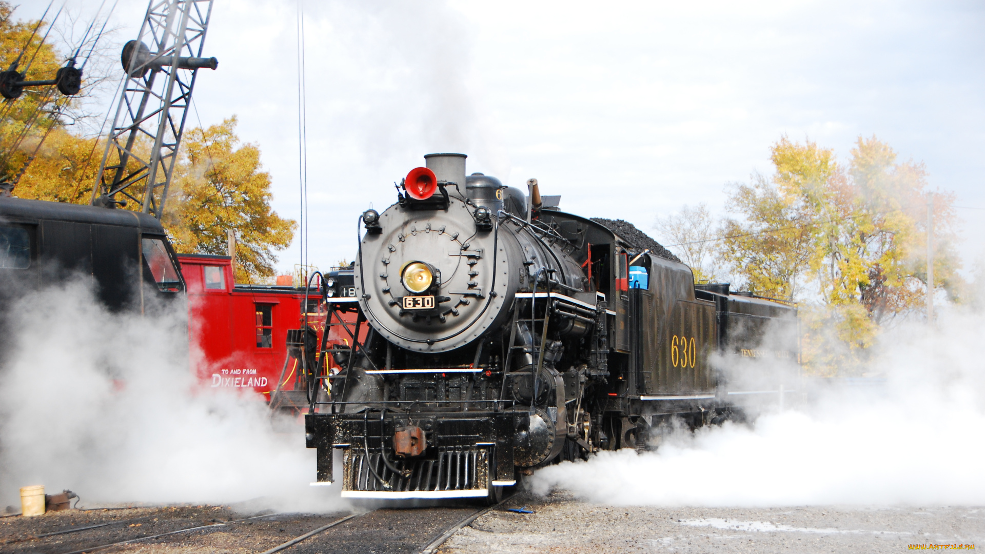 steamtrain, техника, паровозы, пар, тендер, паровоз, рельсы
