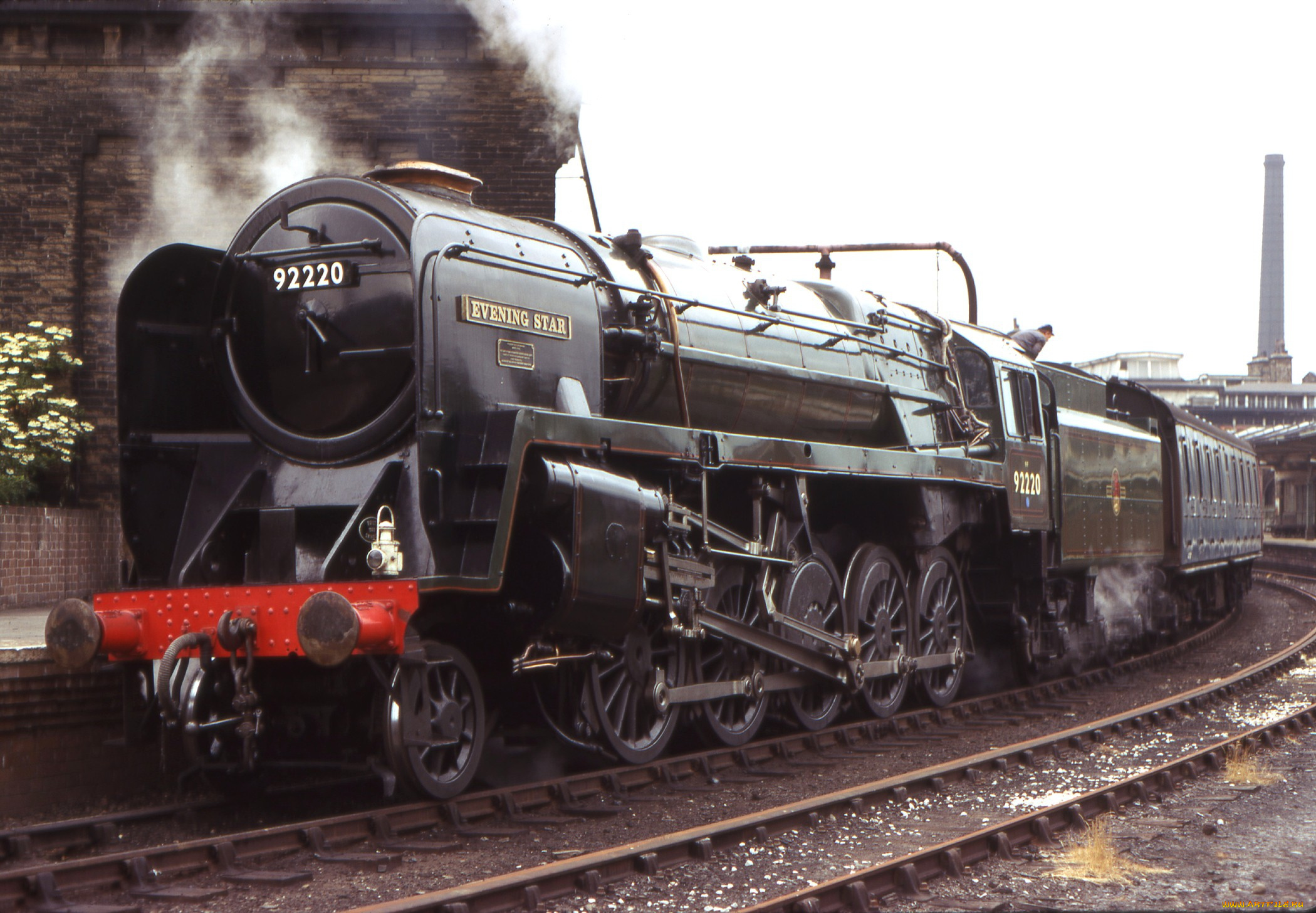 evening, star, техника, паровозы, провоз, тендер, вагоны, рельсы, экспресс