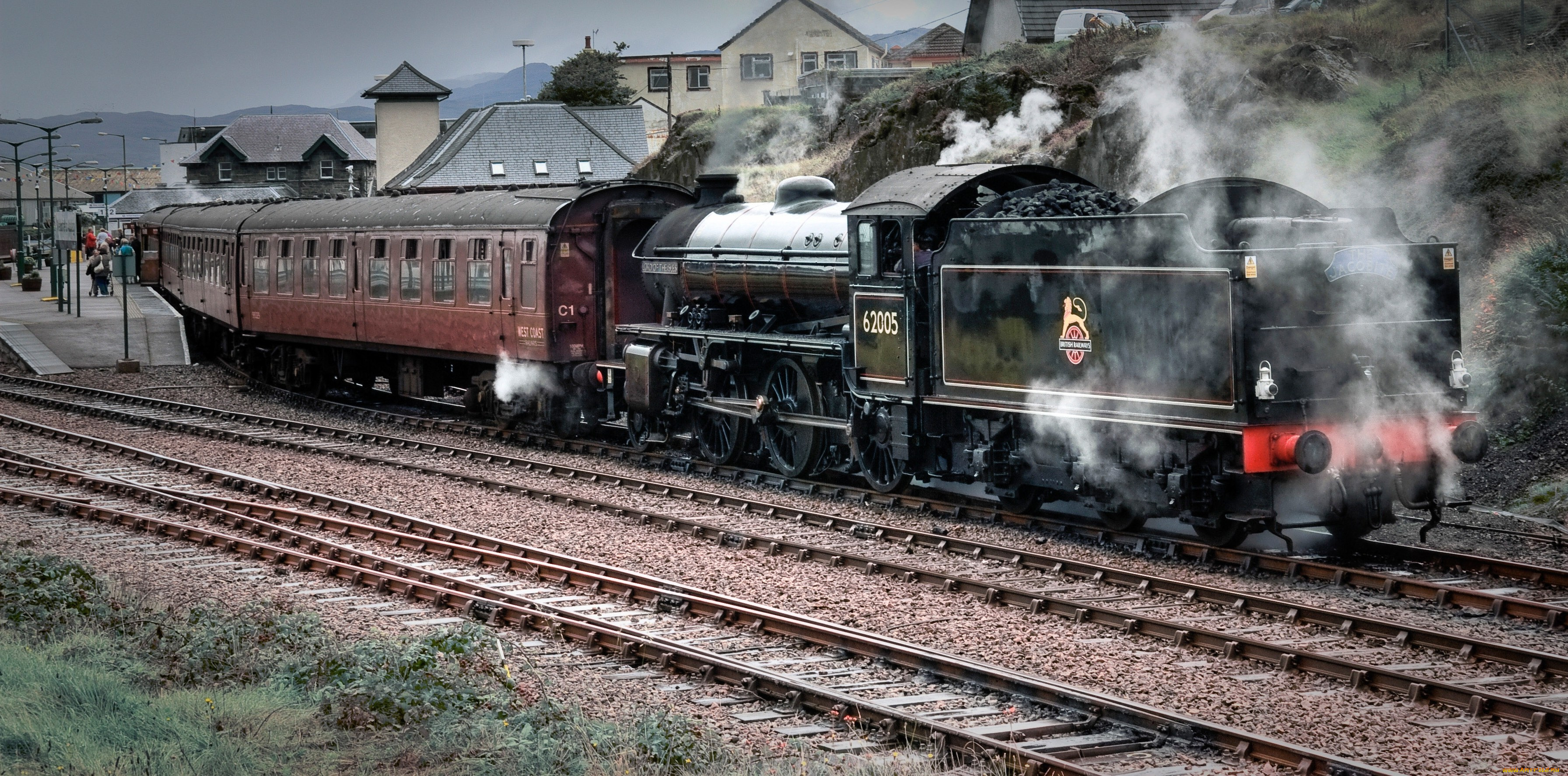 техника, паровозы, вагоны, паровоз, железная, дорога, станция