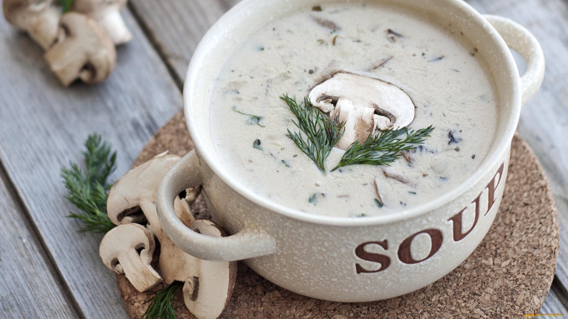 еда, гранат, грибной, суп