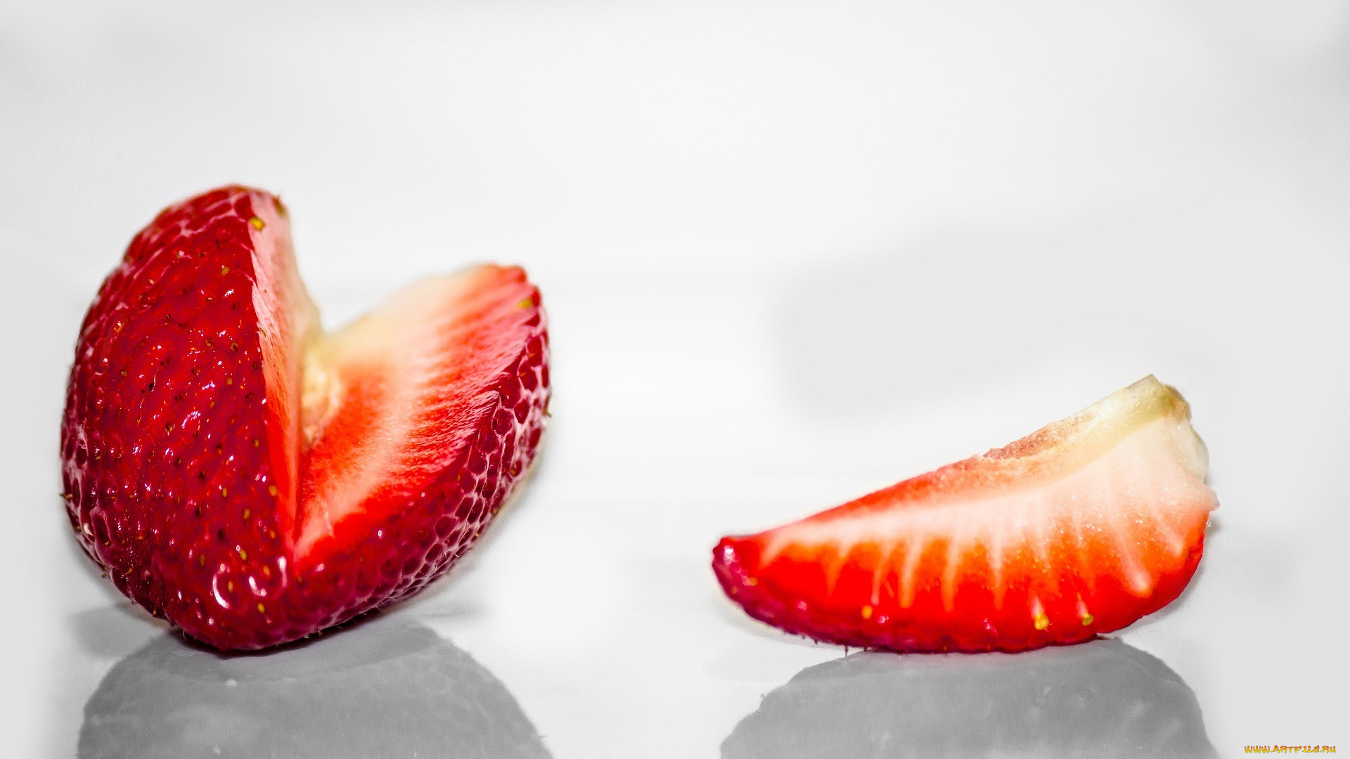 еда, клубника, , земляника, ягода, долька