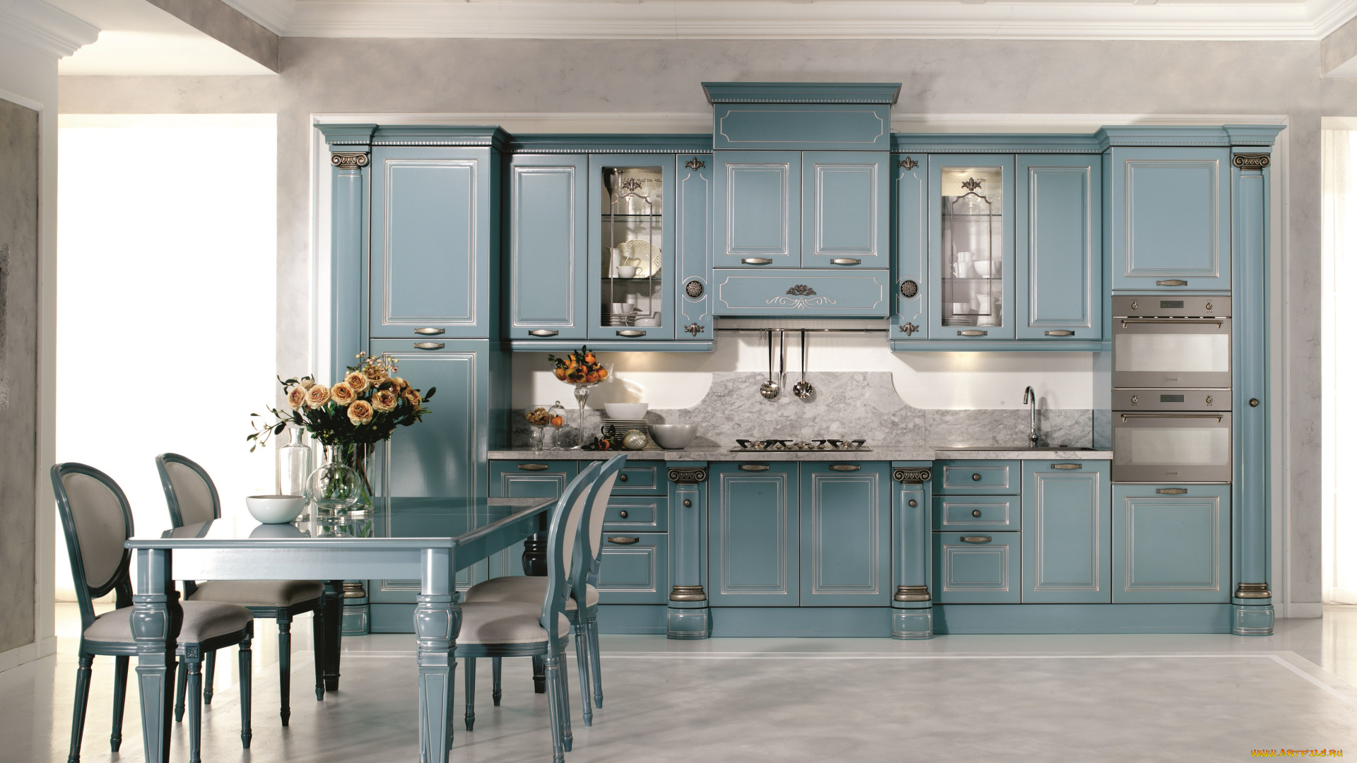 интерьер, кухня, стулья, стол, классика, tomassi, belle, epoque