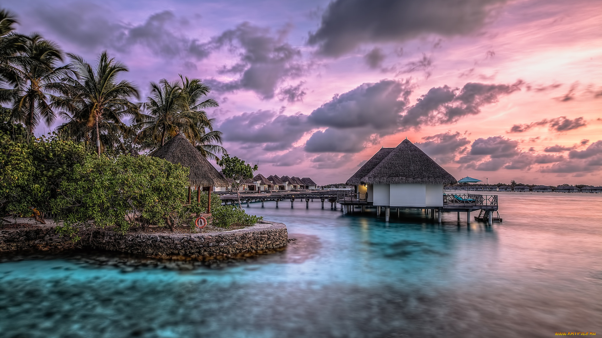 maldives, природа, тропики, океан, острова, бунгало, курорт