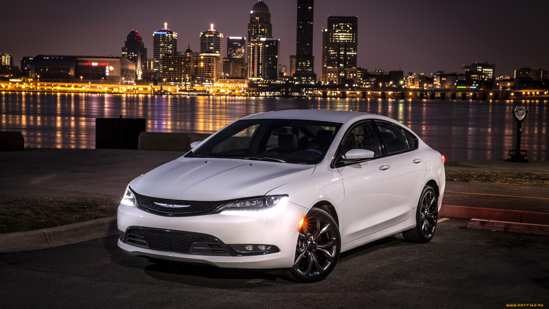 2015, chrysler, 200, s, автомобили, chrysler, белый, металлик, город, ночь, бордовый