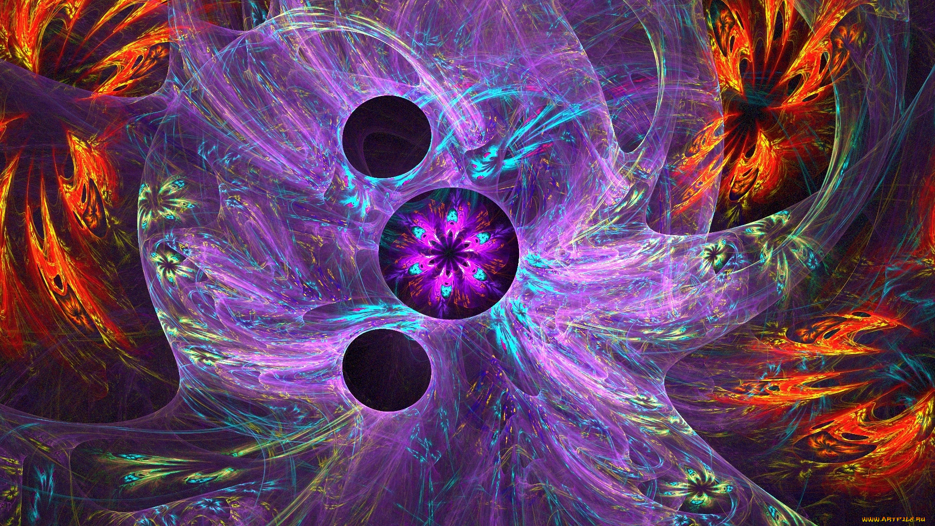 3д, графика, абстракция, , abstract, абстракция, цветы, круги, звезда, узоры, орнамент, фон