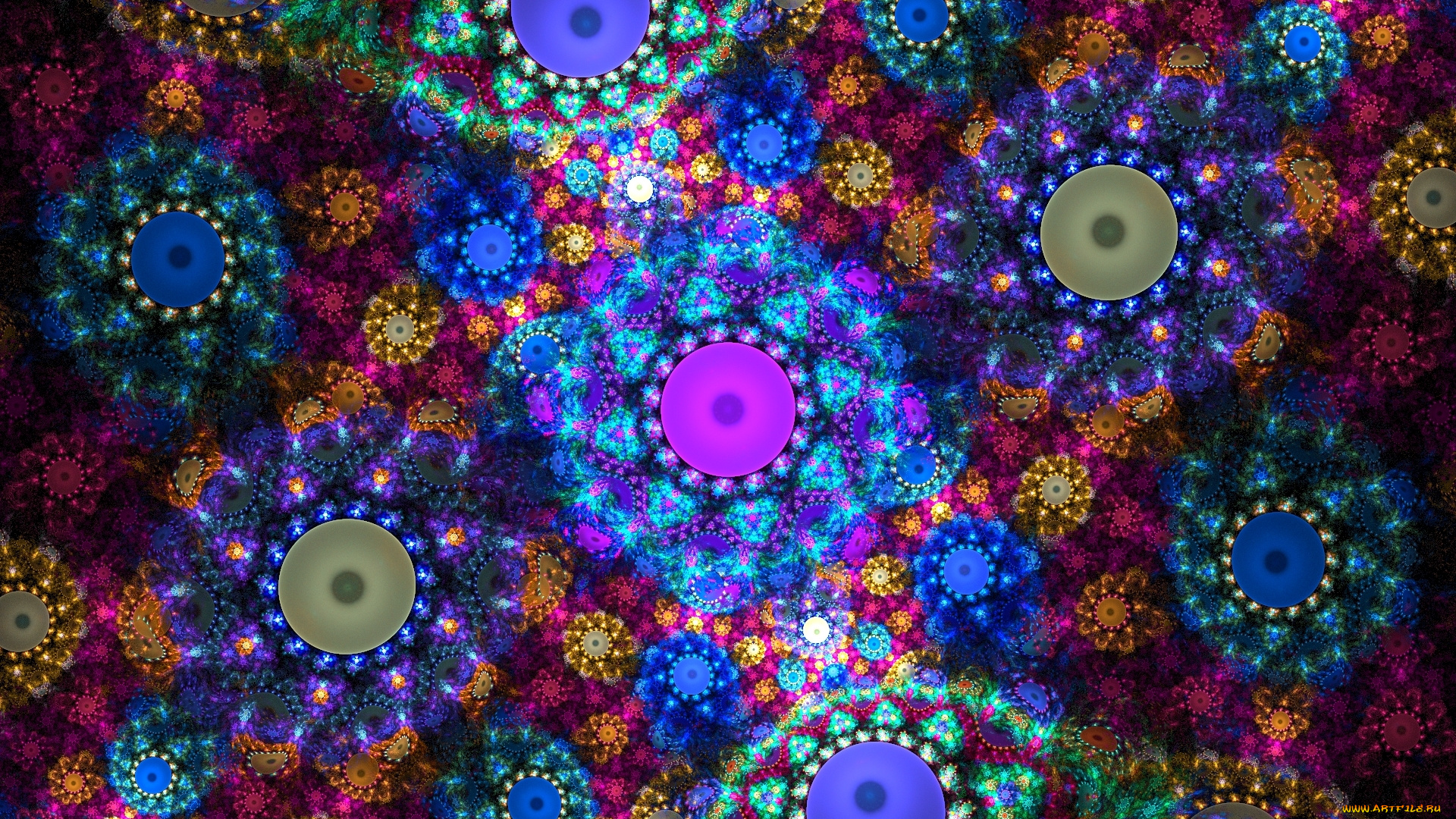 3д, графика, фракталы, , fractal, орнамент, круги, бесконечность, узоры