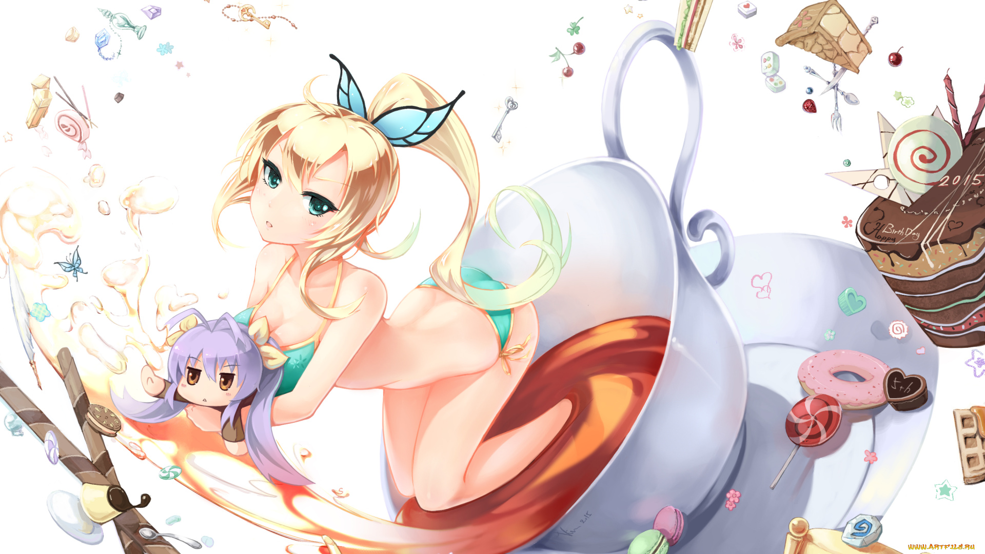 аниме, boku, wa, tomodachi, ga, sukunai, чай, сладости, pa-pa-jin, miyauchi, renge, boku, wa, tomodachi, ga, sukunai, девушка, чашка, non, biyori, kashiwazaki, sena