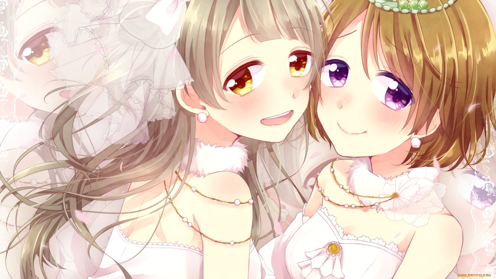 аниме, love, live, , school, idol, project, koizumi, hanayo, love, live, school, idol, project, девушки, 2girls, hinano, minami, kotori